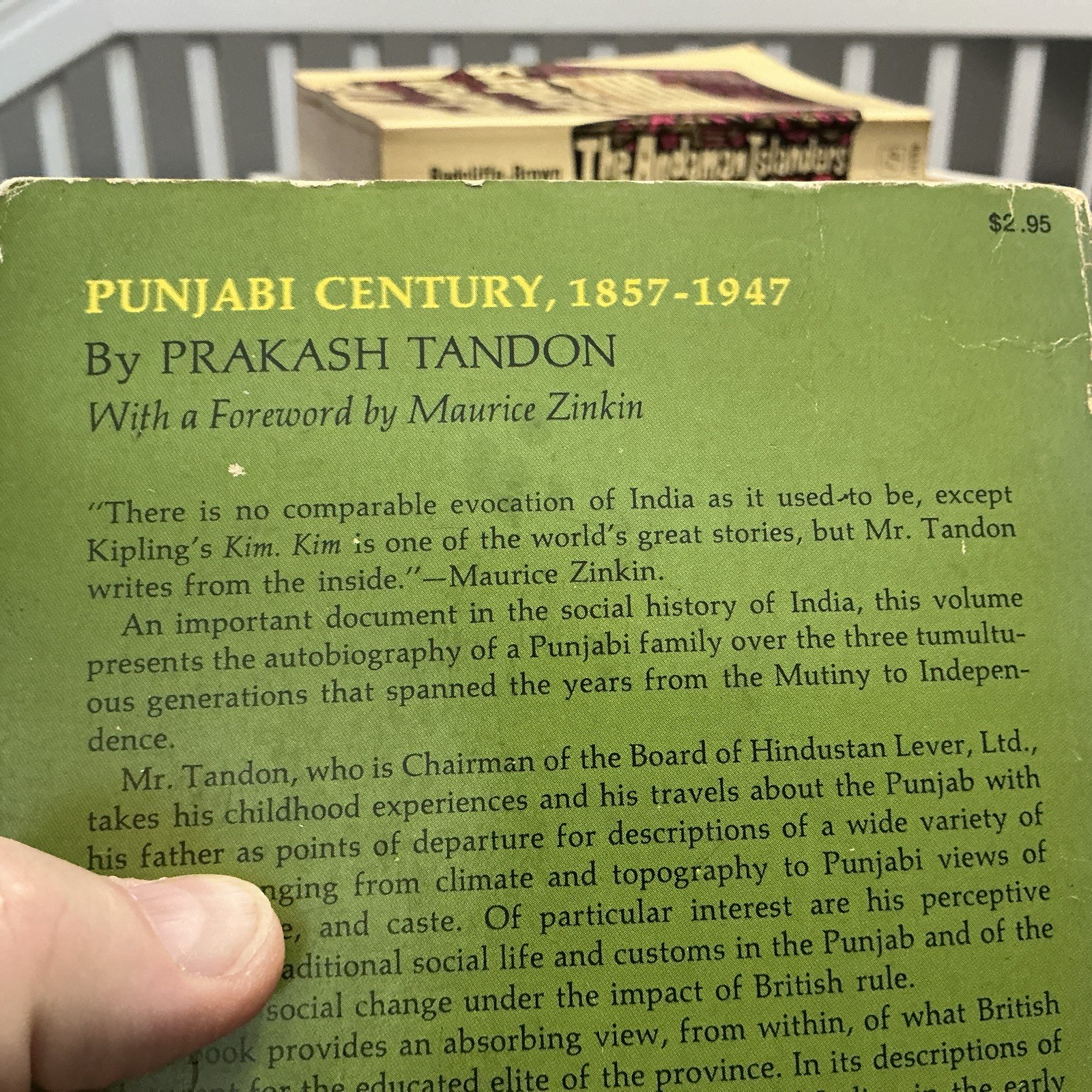 Punjabi Century 1857-1947 by Prakash Tandon 1973 Second Printing