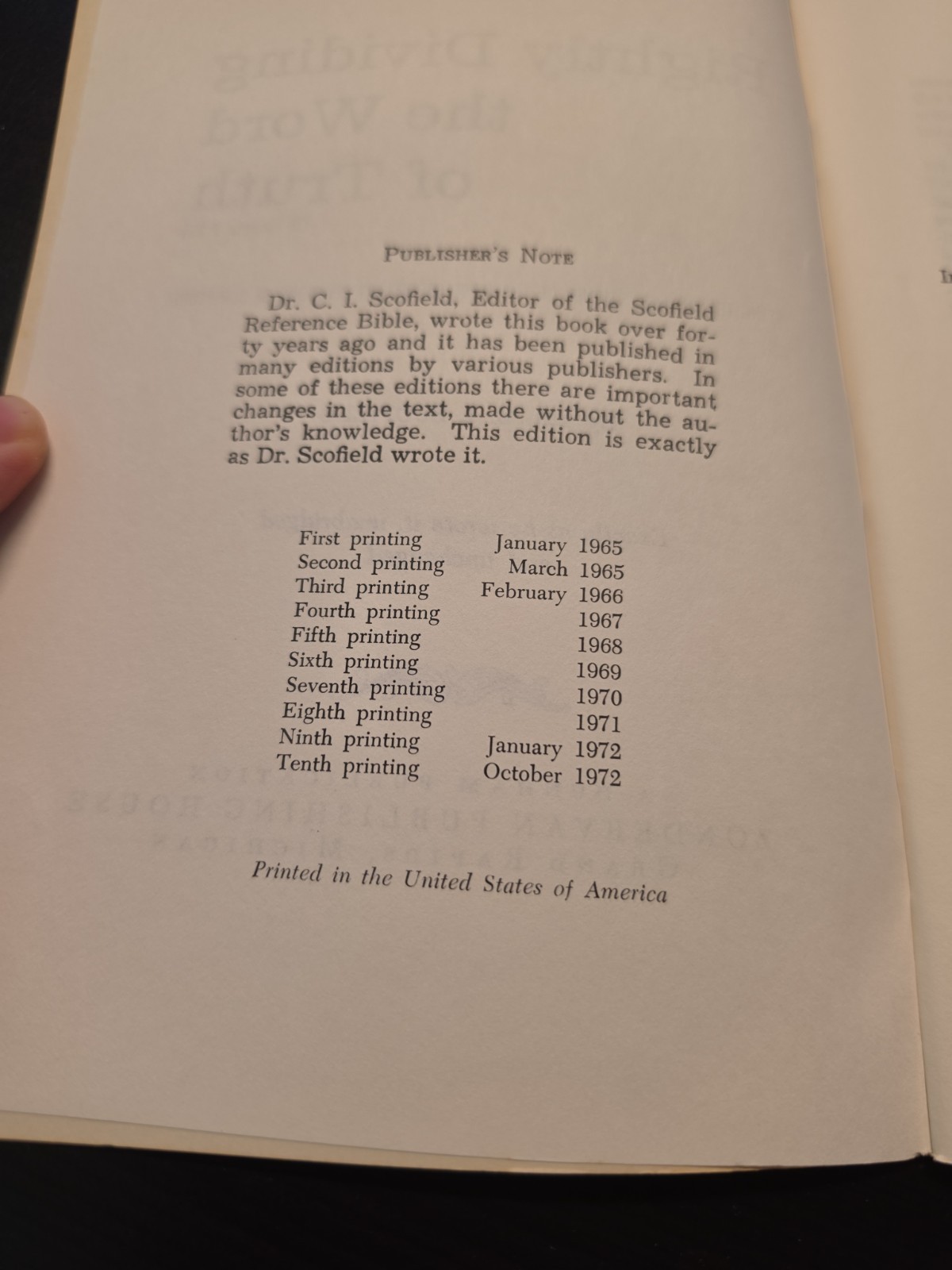 Rightly Dividing The Word Of Truth Dr. C. I. Scofield Booklet 64 pages 1972