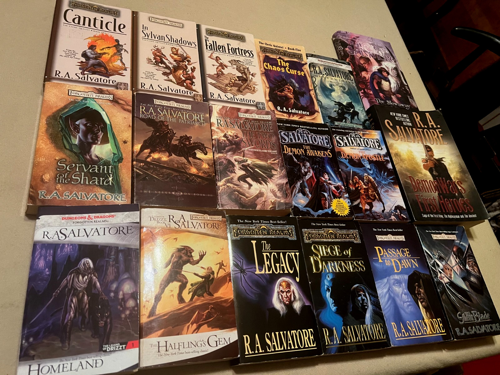 R. A. Salvatore Lot of 18 PBs HC Forgotten Realms DRIZZT Cleric LEGACY Demon