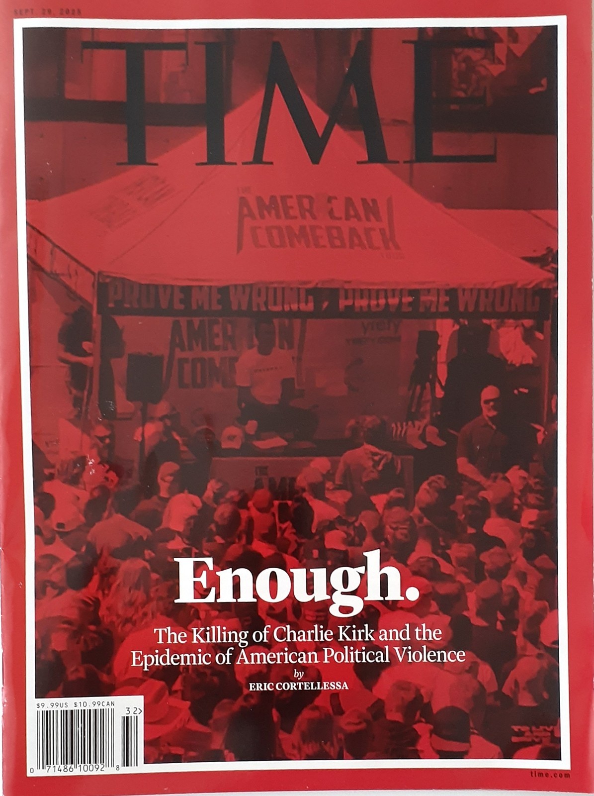 TIME weekly- Sept. 29, 2025 „ENOUGH.“ The Killing of Charlie Kirk