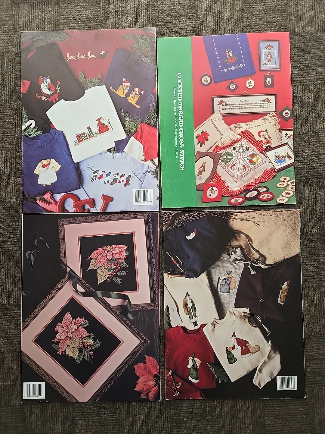 Lot of 9 – Christmas CROSS STITCH Pattern Books – Mixed Lot – 1978-93 – DIY – #3