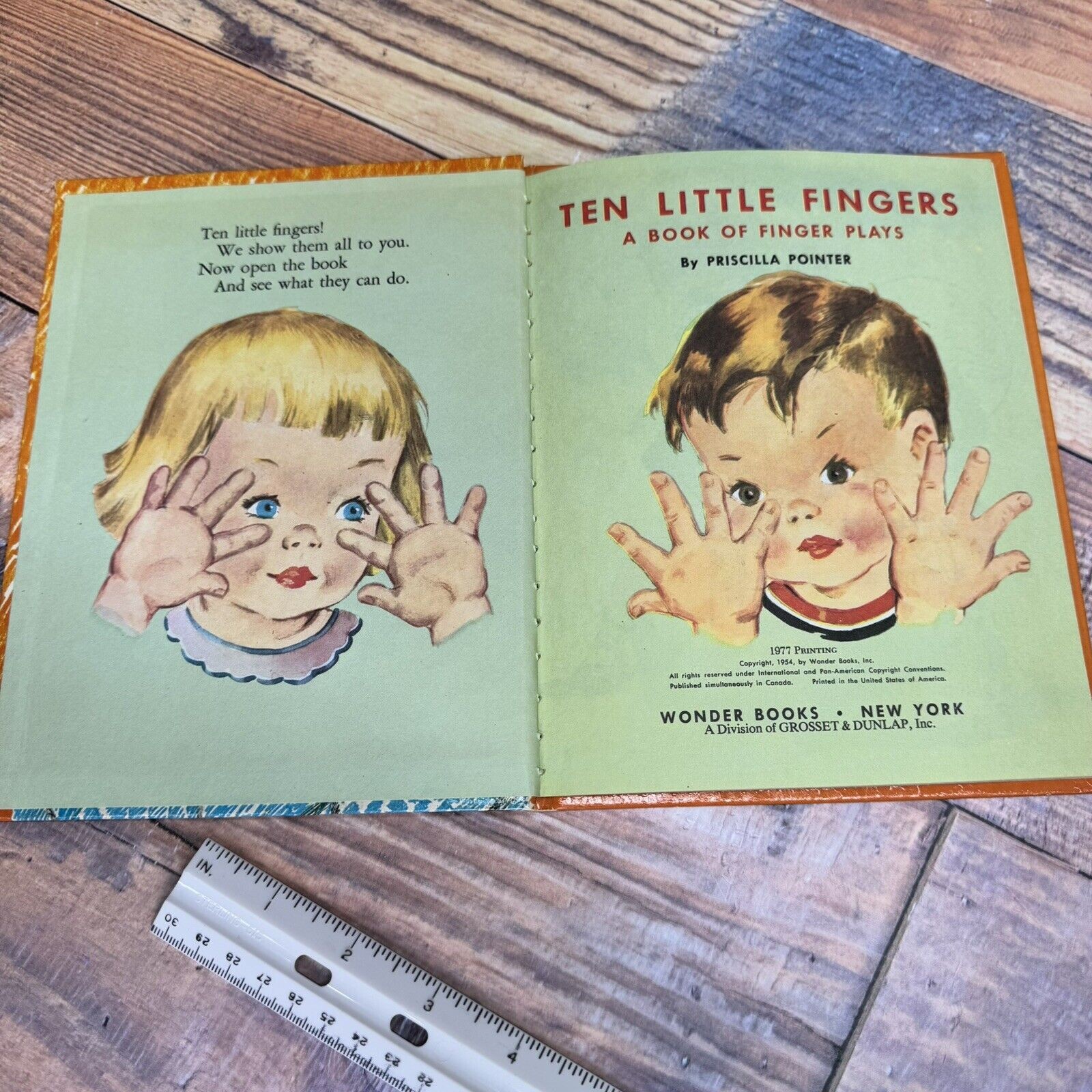 Vintage Ten Little Fingers a Book of Finger Plays Children’s HC 1977