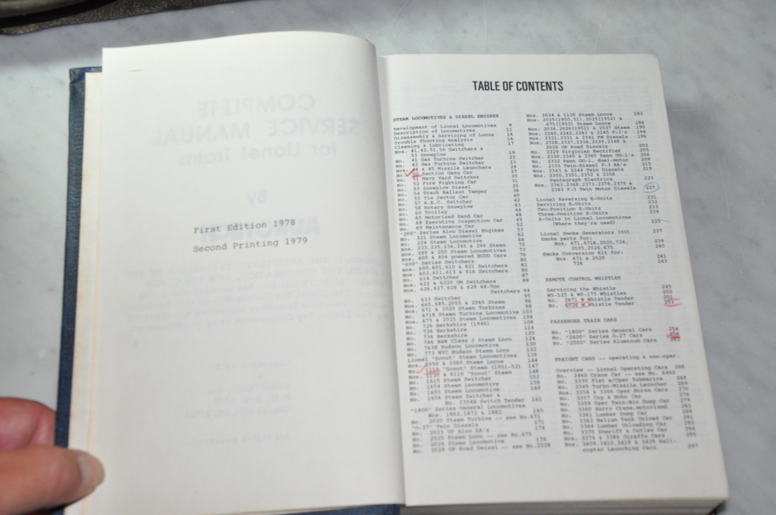 Complete Service Manual for Lionel Trains, Aurotech, Hardcover First Ed 78 / 79