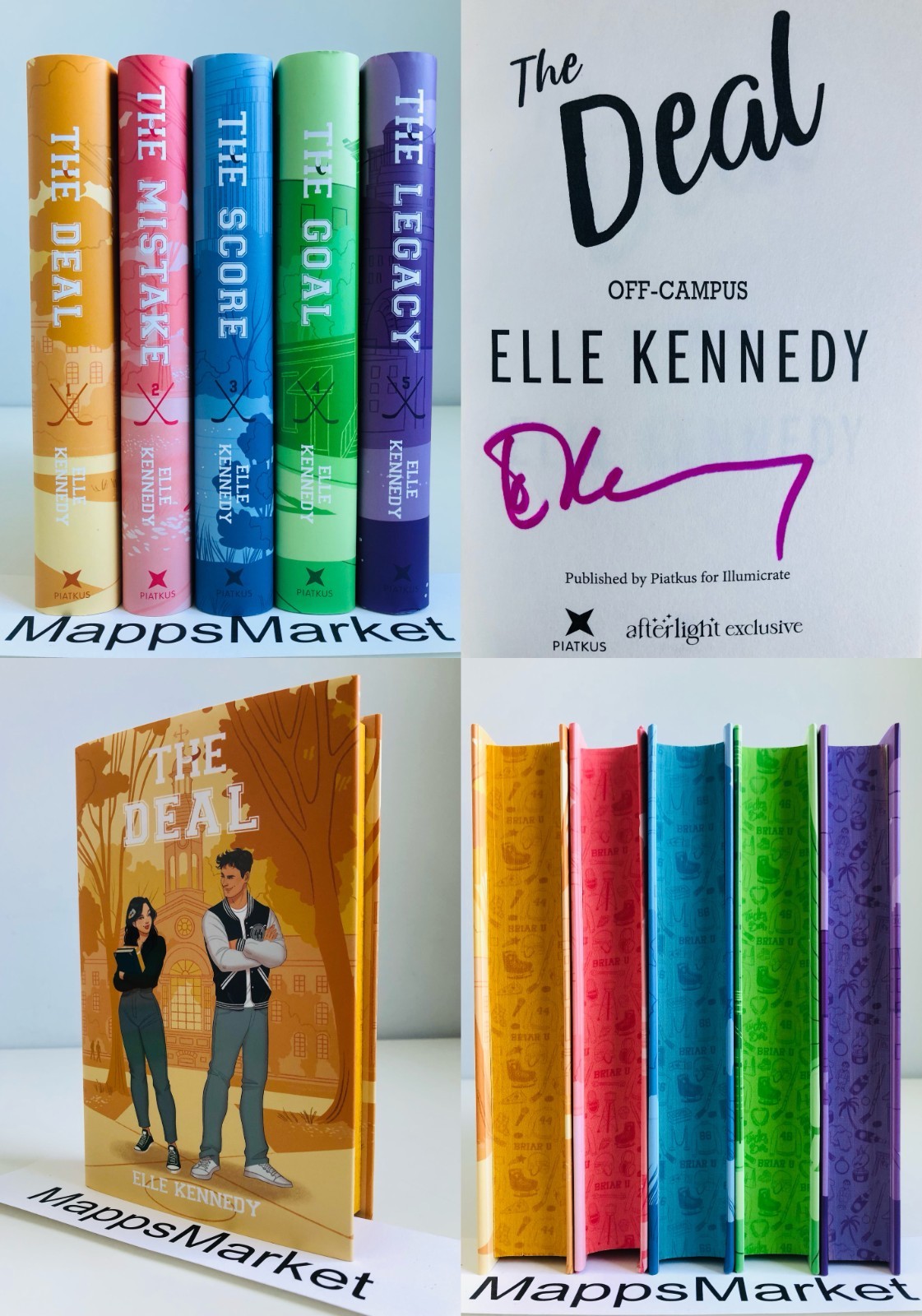 SIGNED Off-Campus Set Books 1-5 by Elle Kennedy ILLUMICRATE AFTERLIGHT EXCLUSIVE