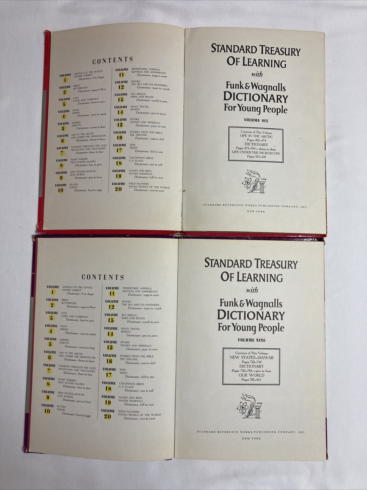 Standard Treasury Of Learning Volumes 6, 9, And 10 Funk And Wagnalls Vintage