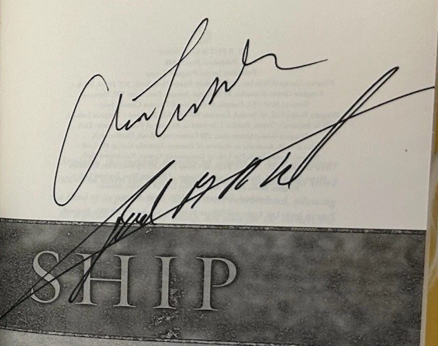 Signed x2 Plague Ship Clive Cussler Jack DuBrul 2008 HCDJ Putnam Books Very Good