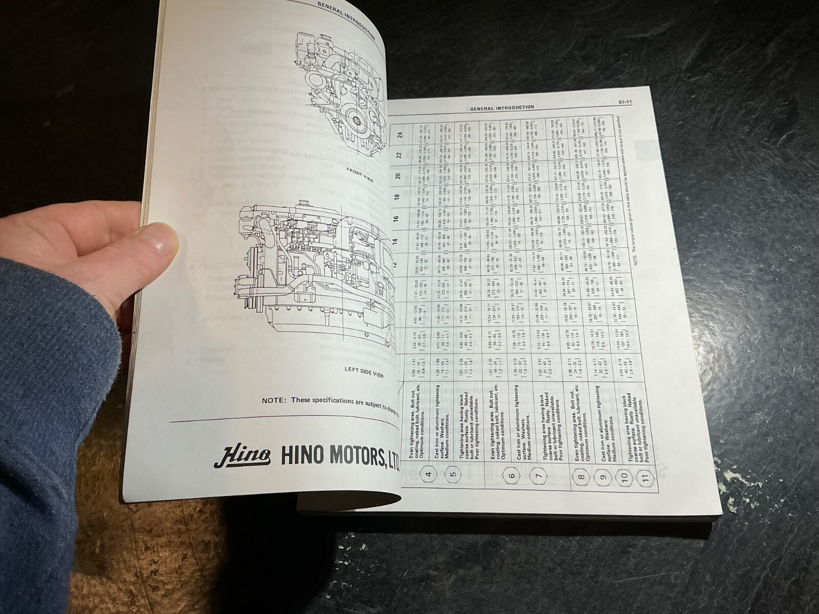 Hino W06D-TI & W06D-TI-II Marine Diesel Engine Service Manual 5.7L 6 Cylinder