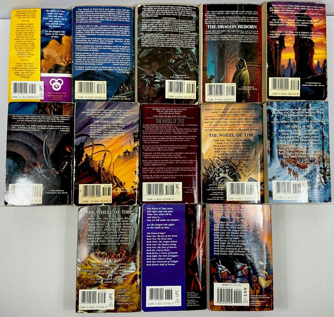 The Wheel Of Time Series by Robert Jordan Volumes 1-13 TOR Paperback