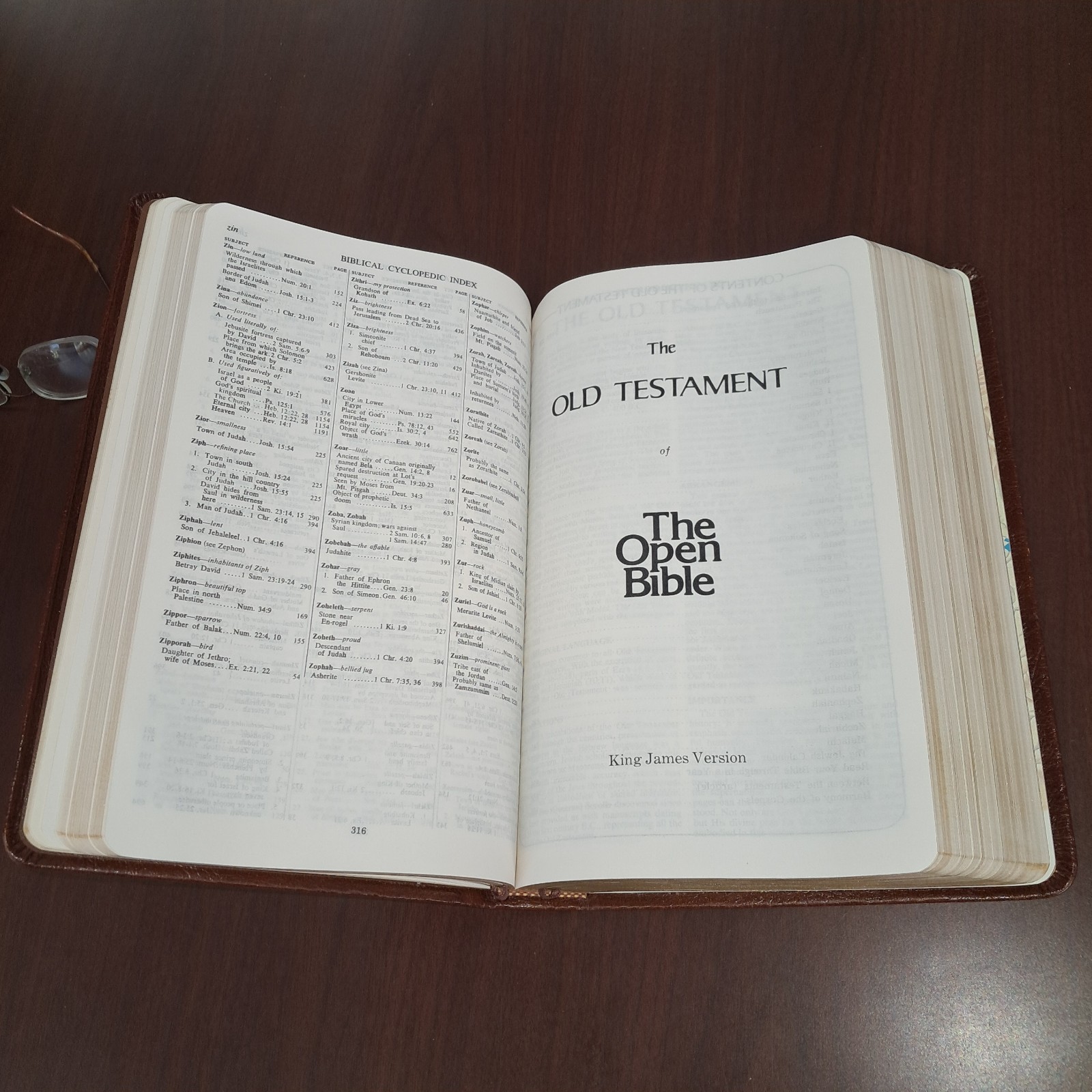 OPEN BIBLE PROPHECY EDITION HOLY BIBLE KJV GENUINE LEATHER GODS NEWS BEHIND NEWS