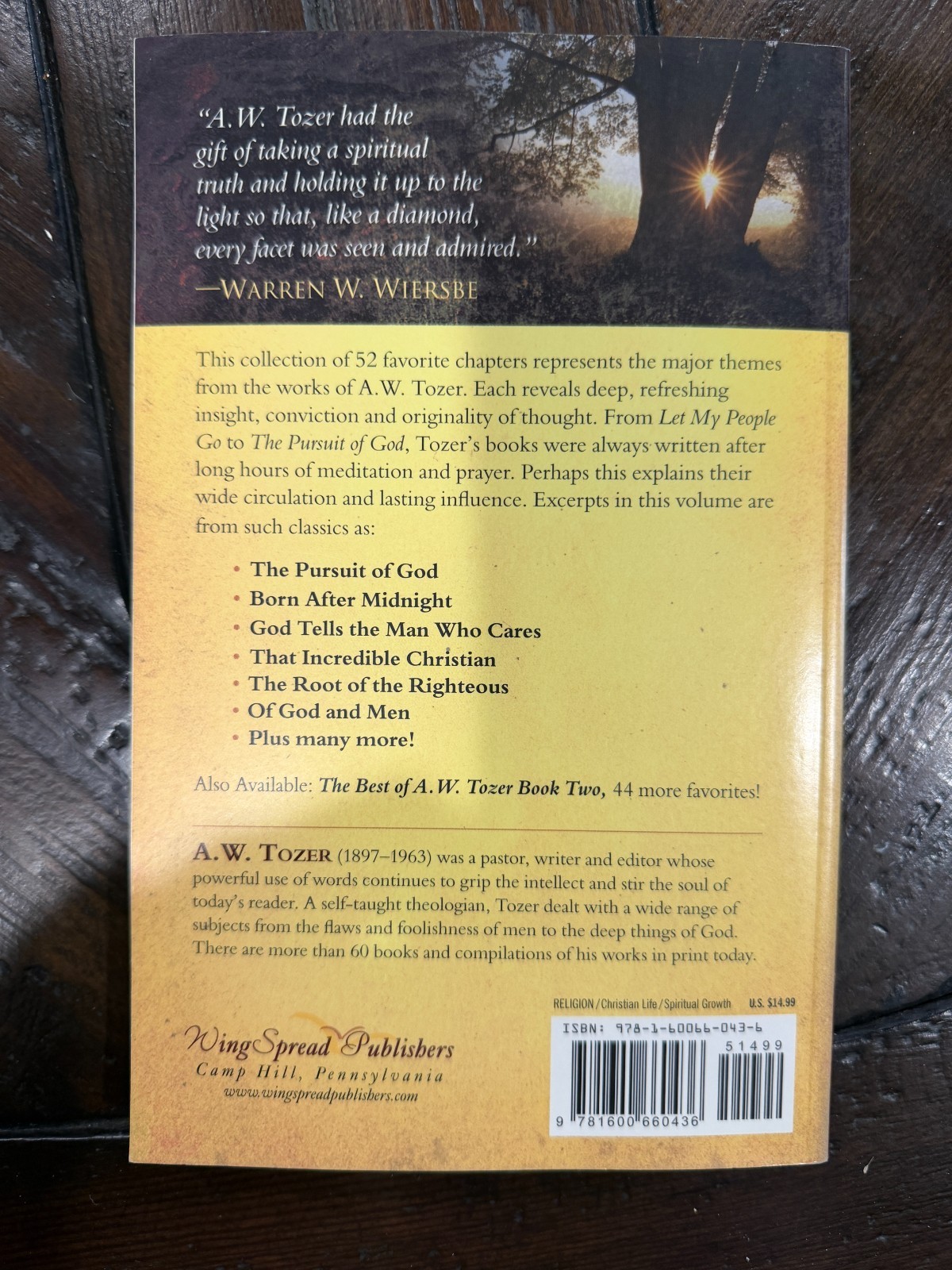 The Best of A.W. Tozer, compiled by Warren Wiersbe, Book One