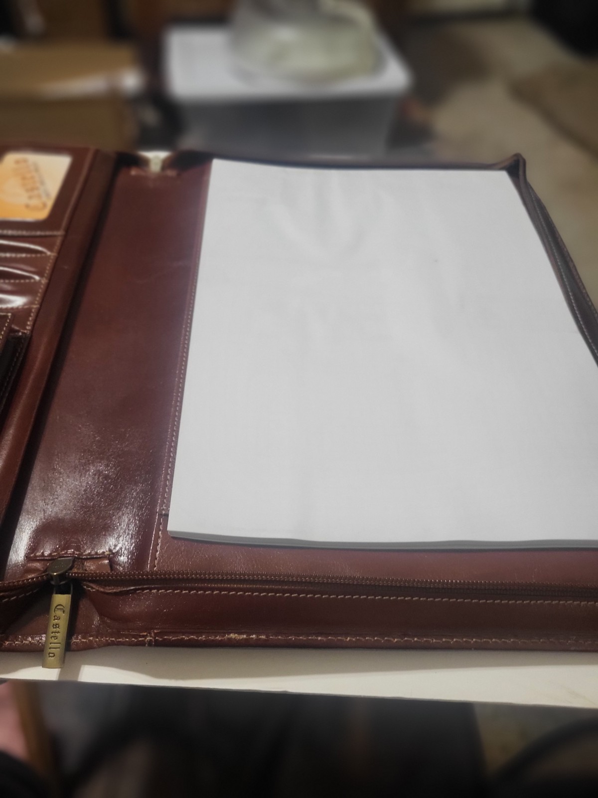 Portfolio Folder CASTELLO LA, ART DELLE PELLE LEATHER Conac Folder 14×10.5×2 Zip