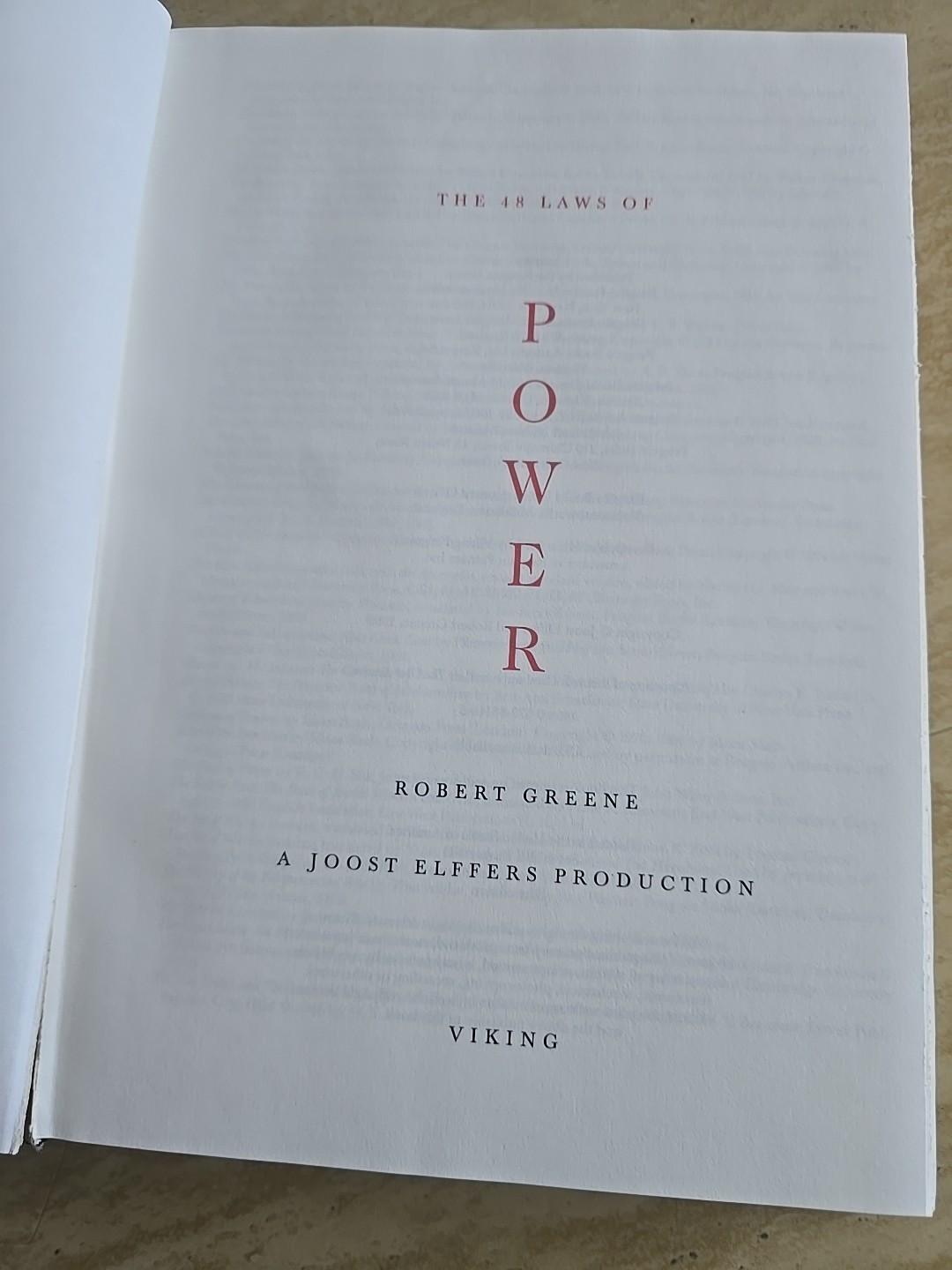 48 Laws of Power, Greene HC 1998 1st edition.