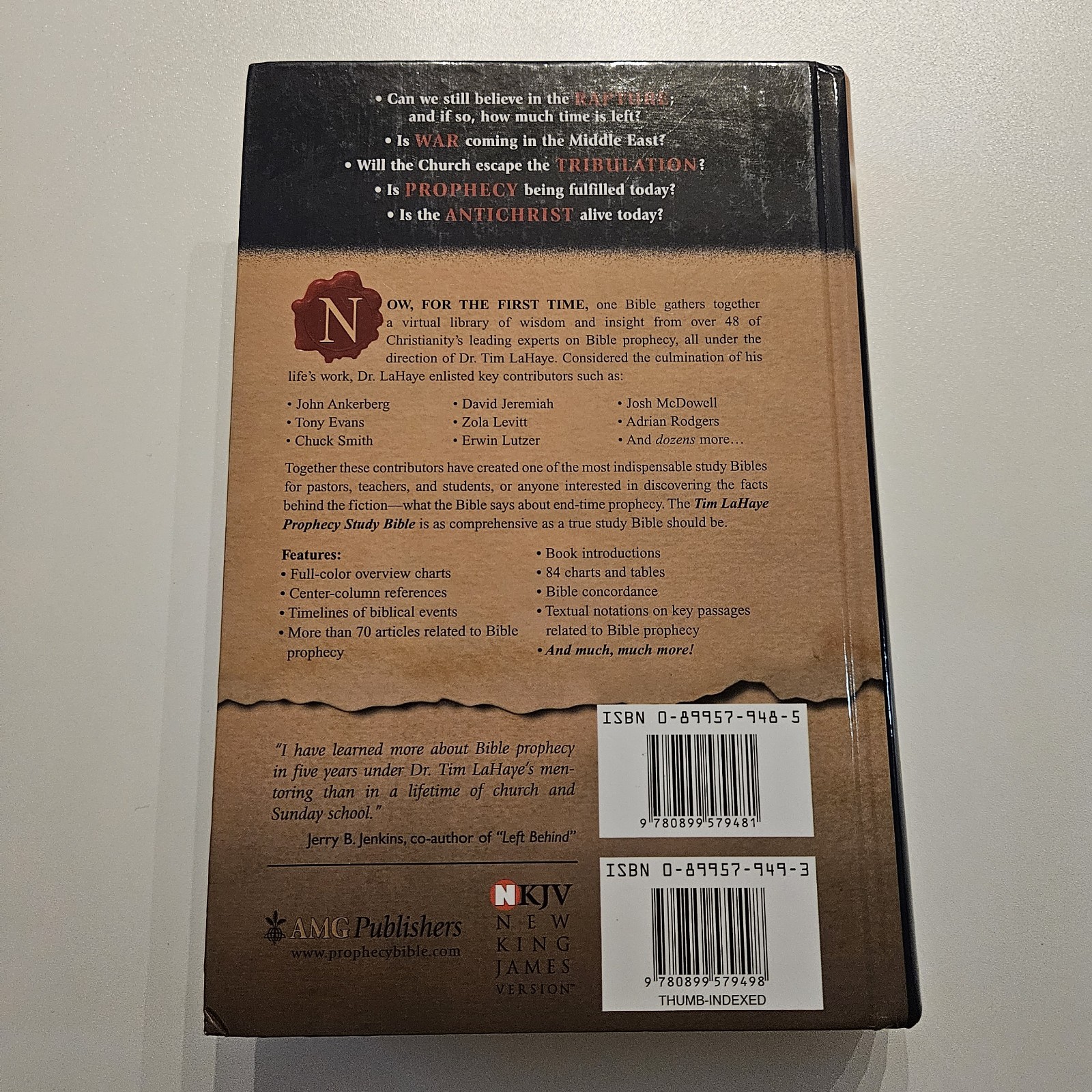 Prophecy Study Bible by Tim Lahaye (2004, Hardcover)