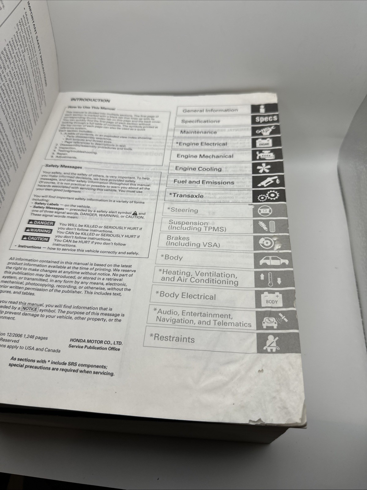 Honda Odyssey 2007 Service Manual Volume 1 and 2 (Paperback, 2 Book Set)