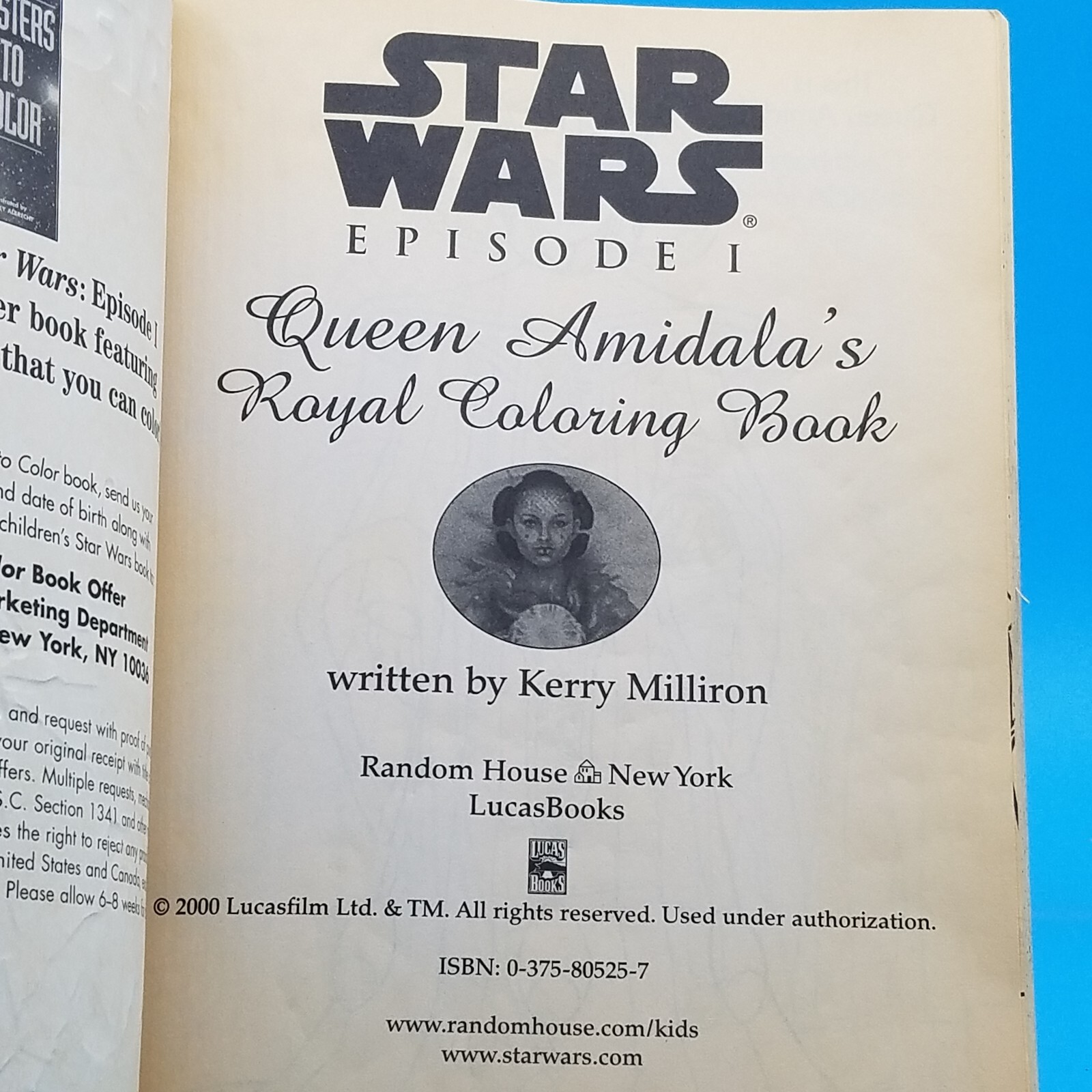 STAR WARS: Queen Amidala’s Royal Coloring & Storybook 2000 Episode 1 – 40 Pages