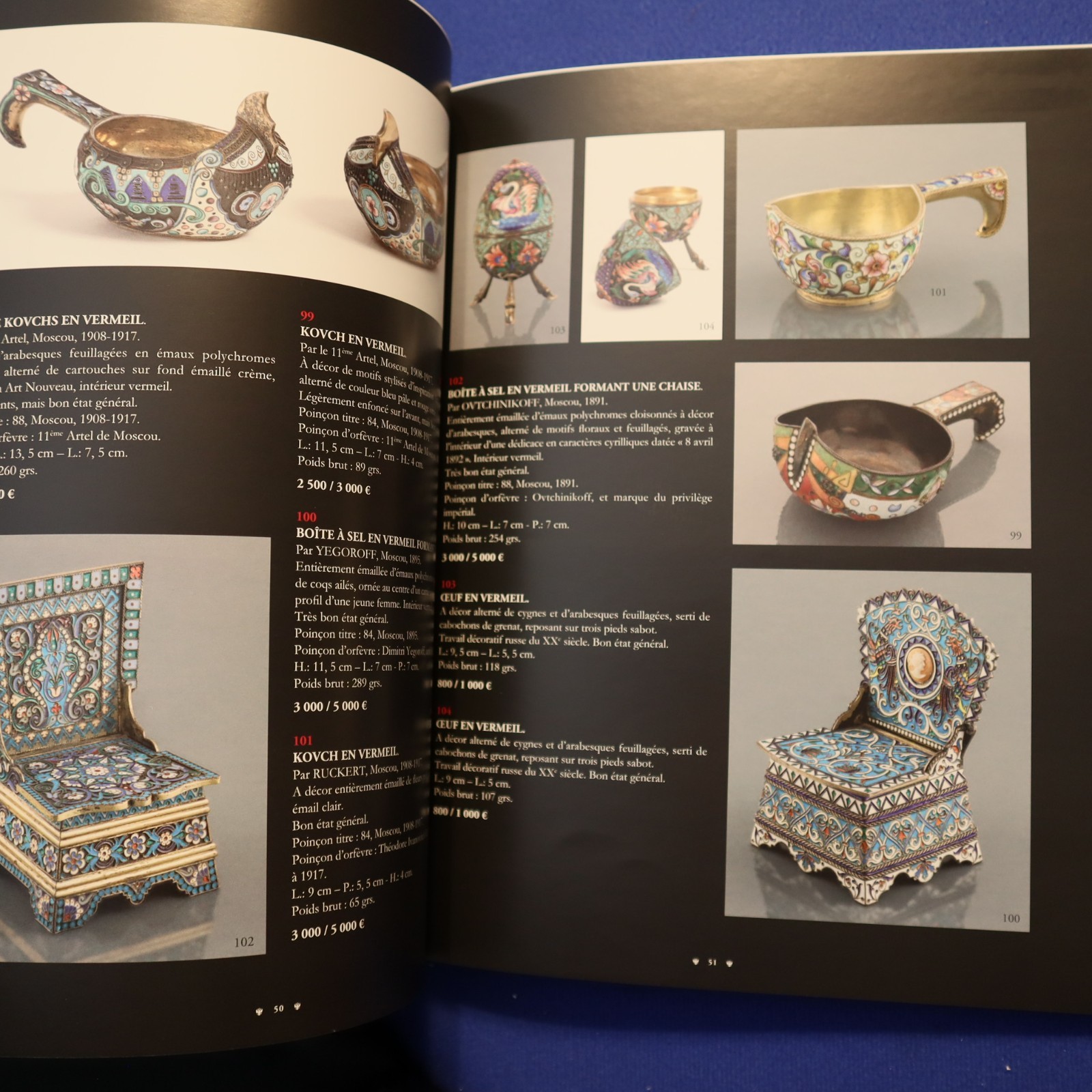 RUSSIAN ROYALTY AUCTION CATALOG 2015 HVMC , 120 PAGES IN FRENCH EX+