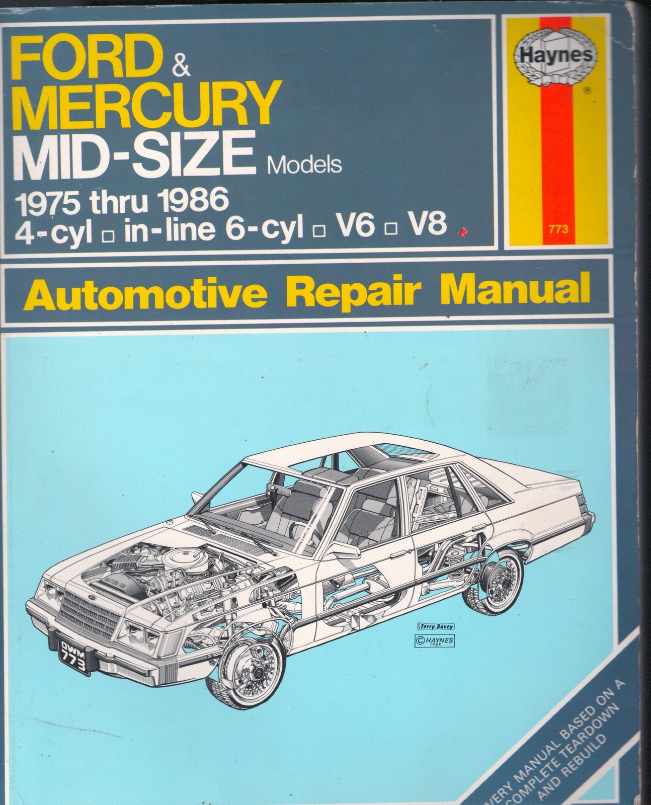Haynes Ford Mercury Mid-Size Models 1975-1986 Auto Repair Manual #773 MN2664