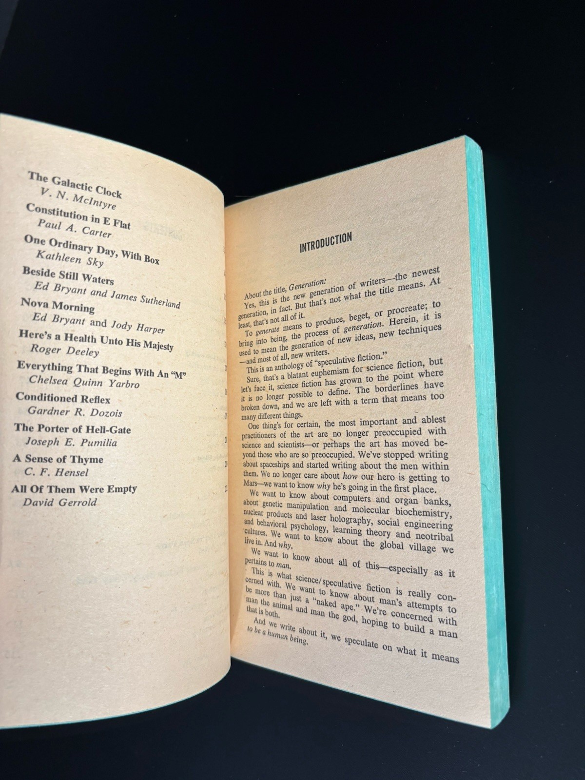 Generation edited by David Gerrold 1972 First Edition Near Fine Unread Copy