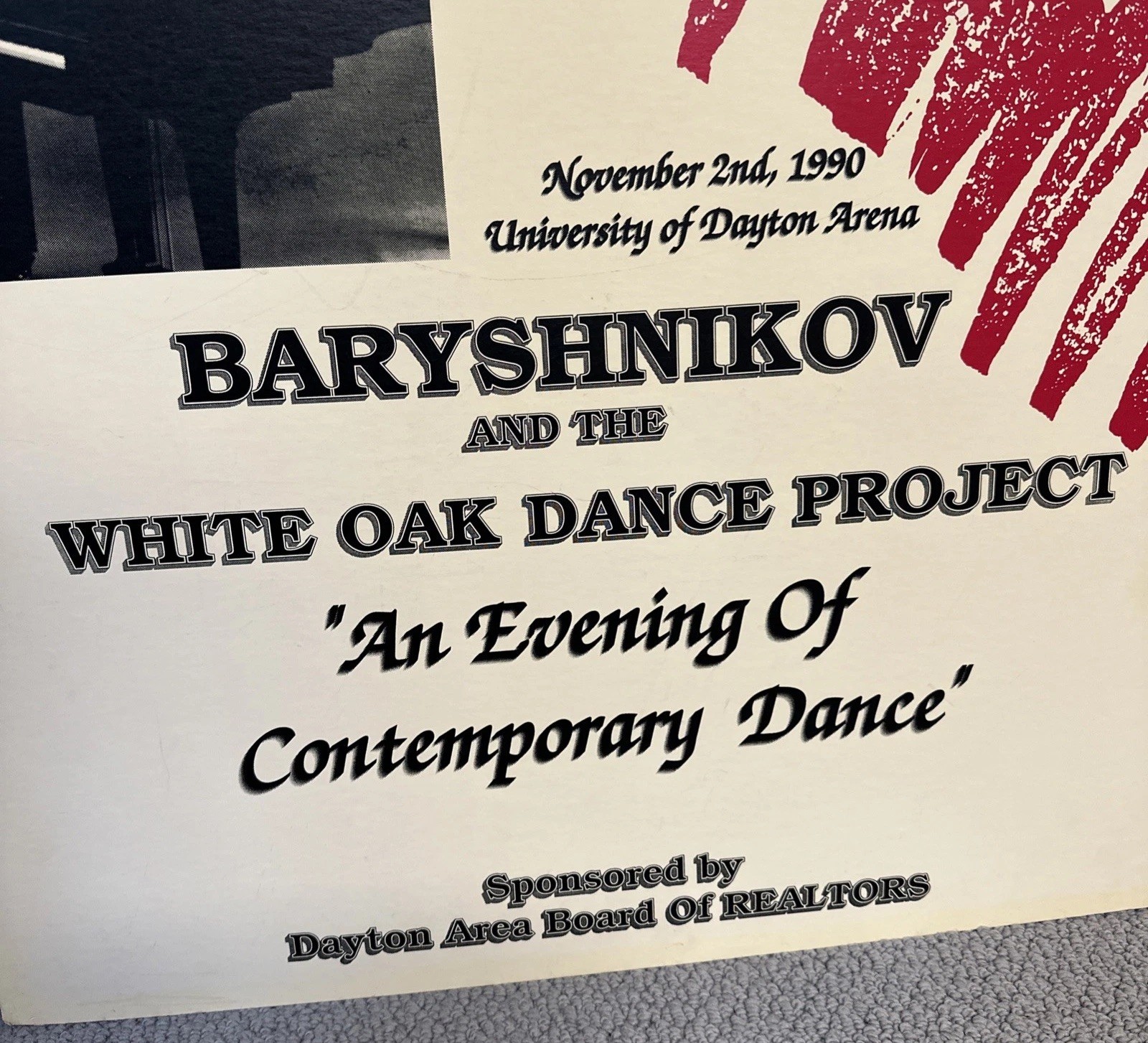 Mikhail Baryshnikov The White Oak Project 1990 Dayton OH Advertising Poster