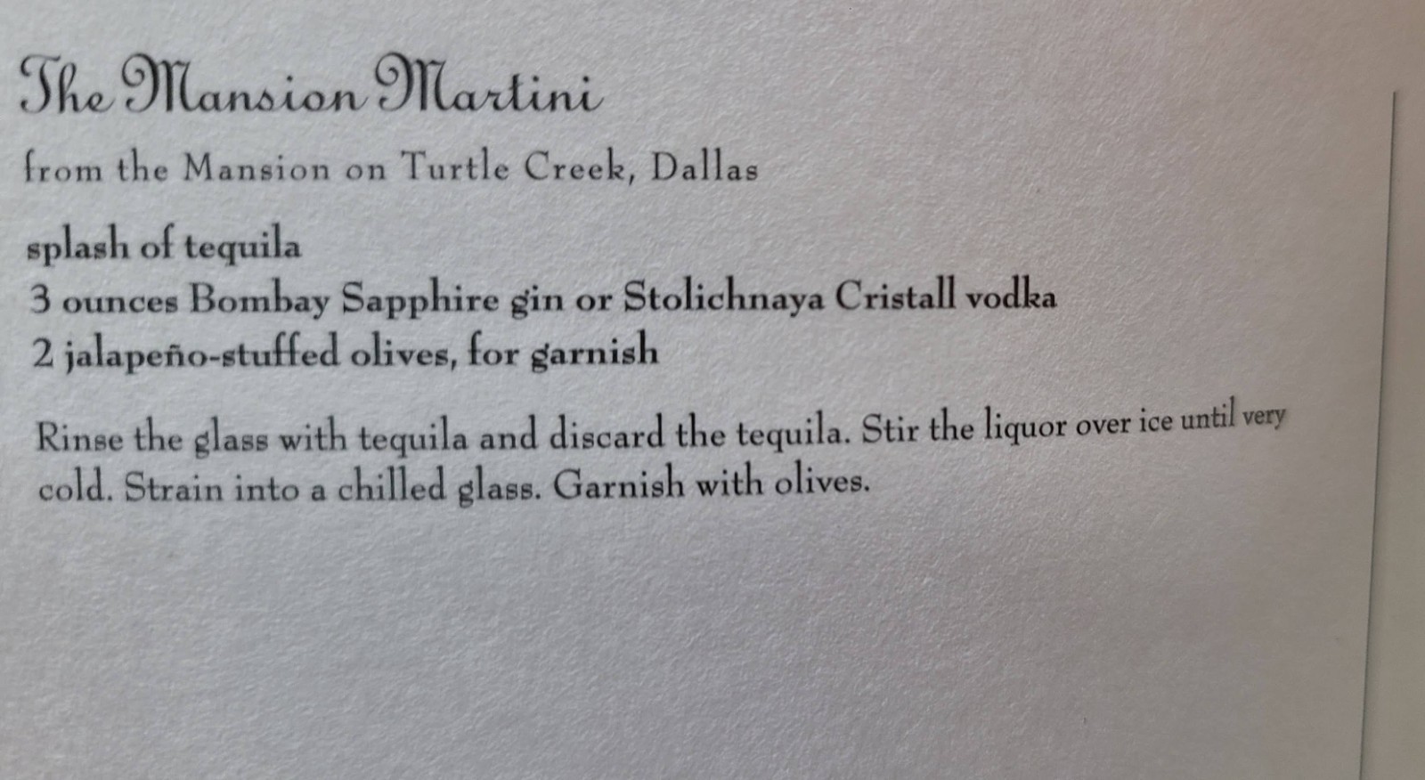 Martini Mixology Classic Cocktail Recipe Guide Liquor Bartender Photo Postcards