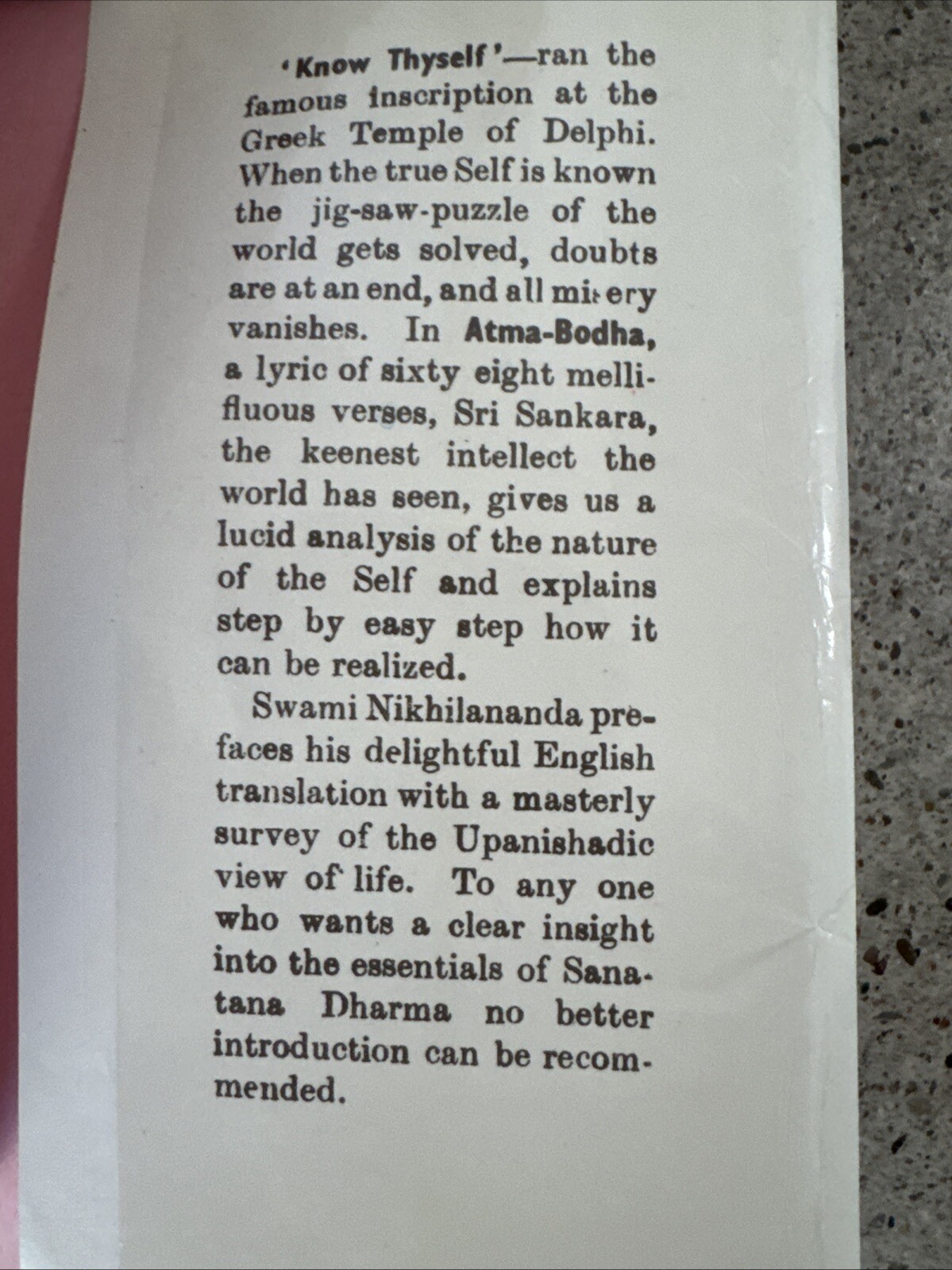 Rare 1947 – Self Knowledge of Sri Sankaracarya ENGLISH by Swami Nikhilananda