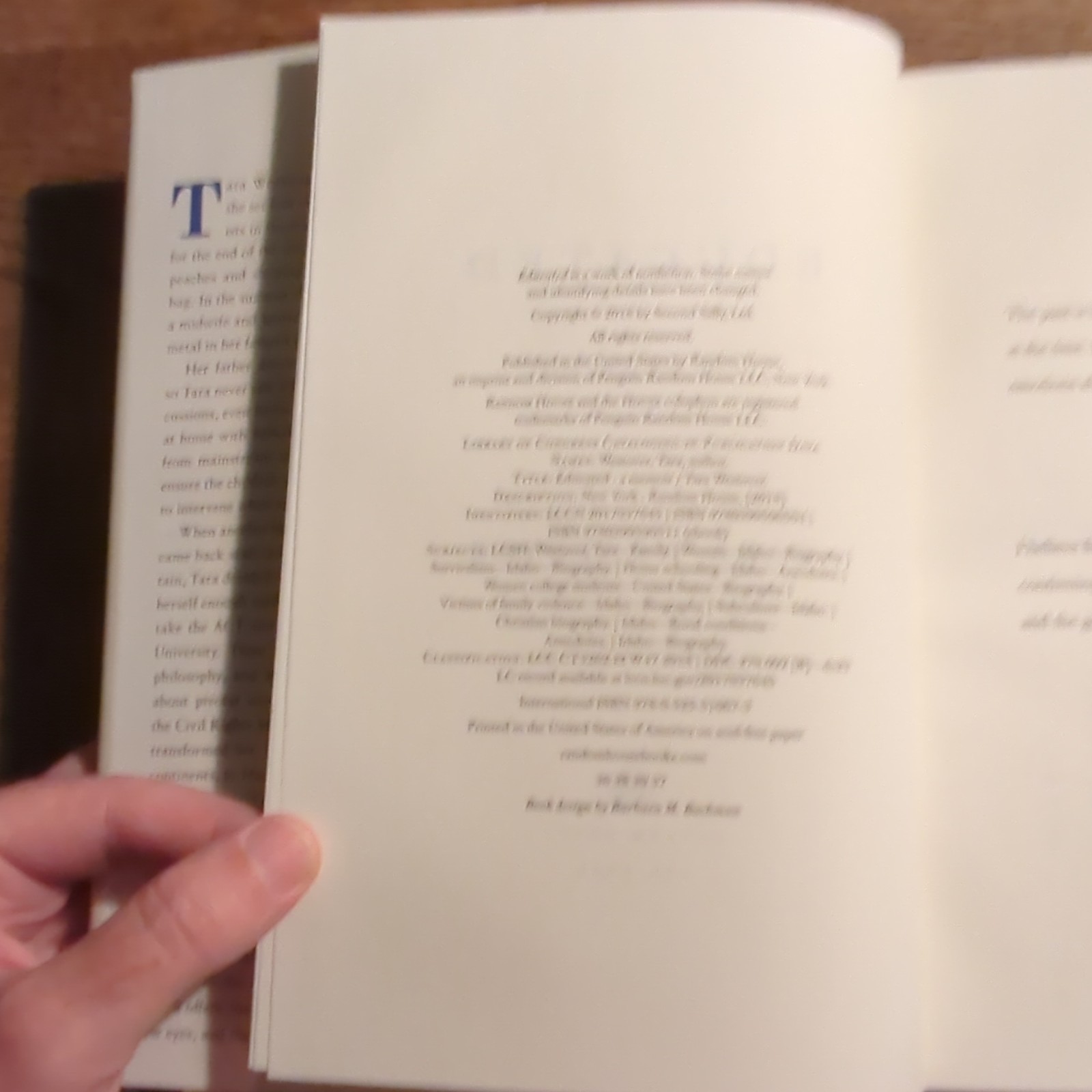 Tara Westover Educated: A Memoir Hardcover w/ Dust Jacket Random House English