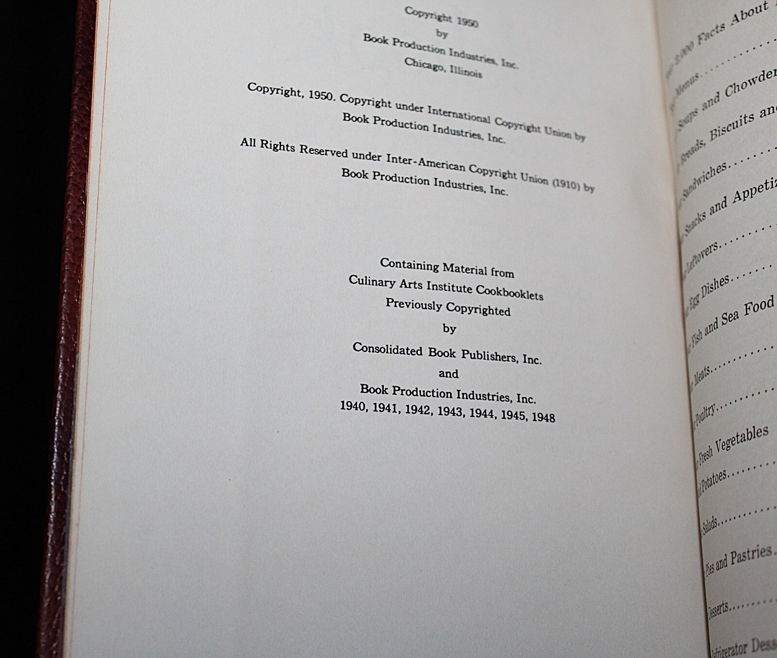 The Culinary Arts Institute Encyclopedic of Cookbook 1958 AMSCO Antique