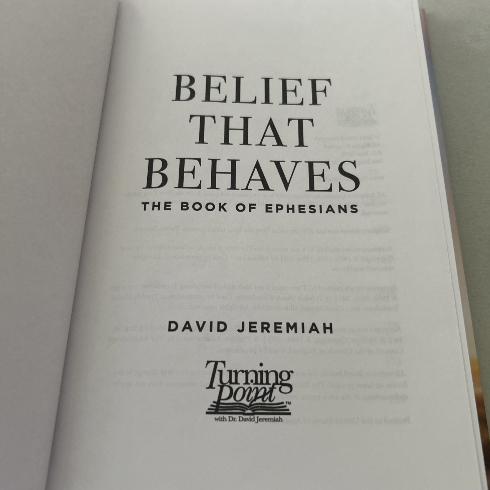 Belief That Behaves: The Book of Ephesians by David Jeremiah