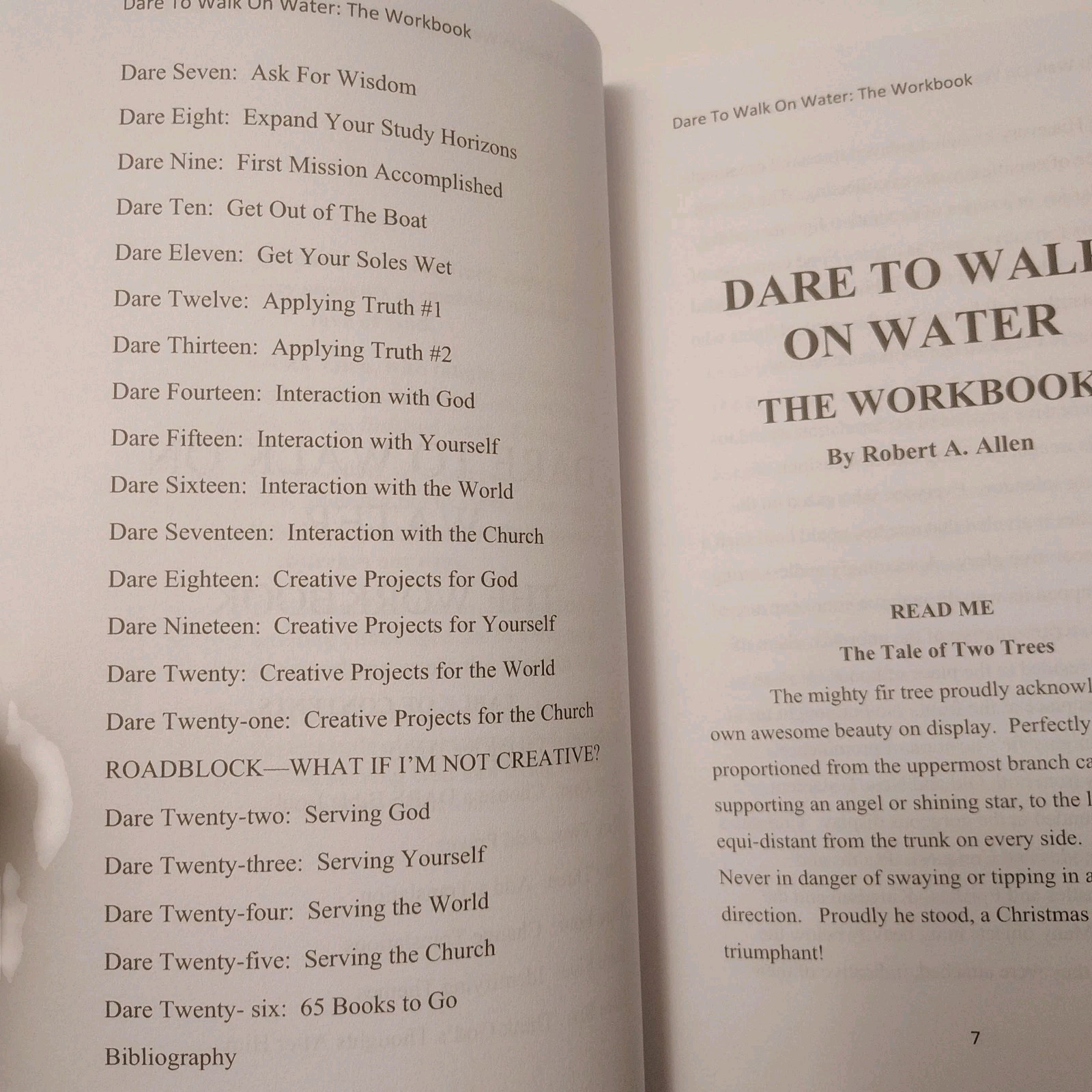 Dare To Walk On Water Workbook Robert A. Allen 26 Dares Bible Study Guide Action