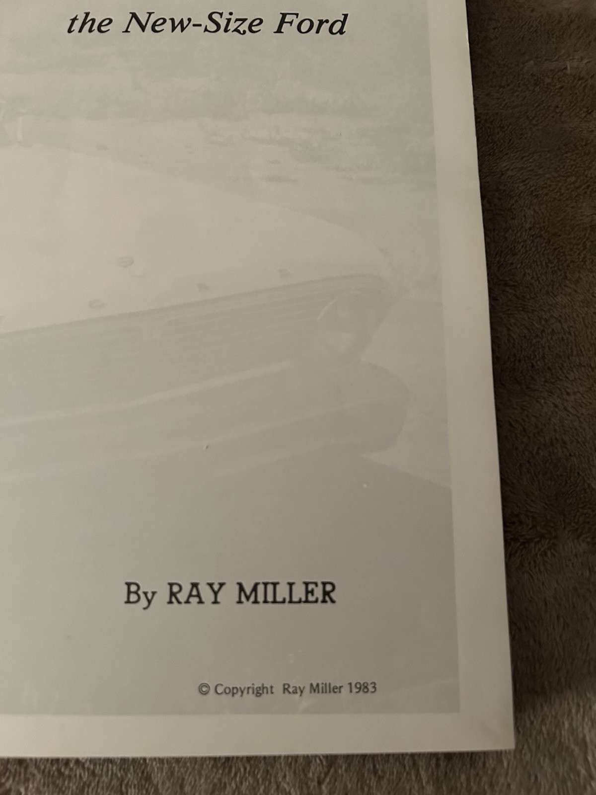Falcon! The New-Size Ford Miller By Ray Miller HC 1983