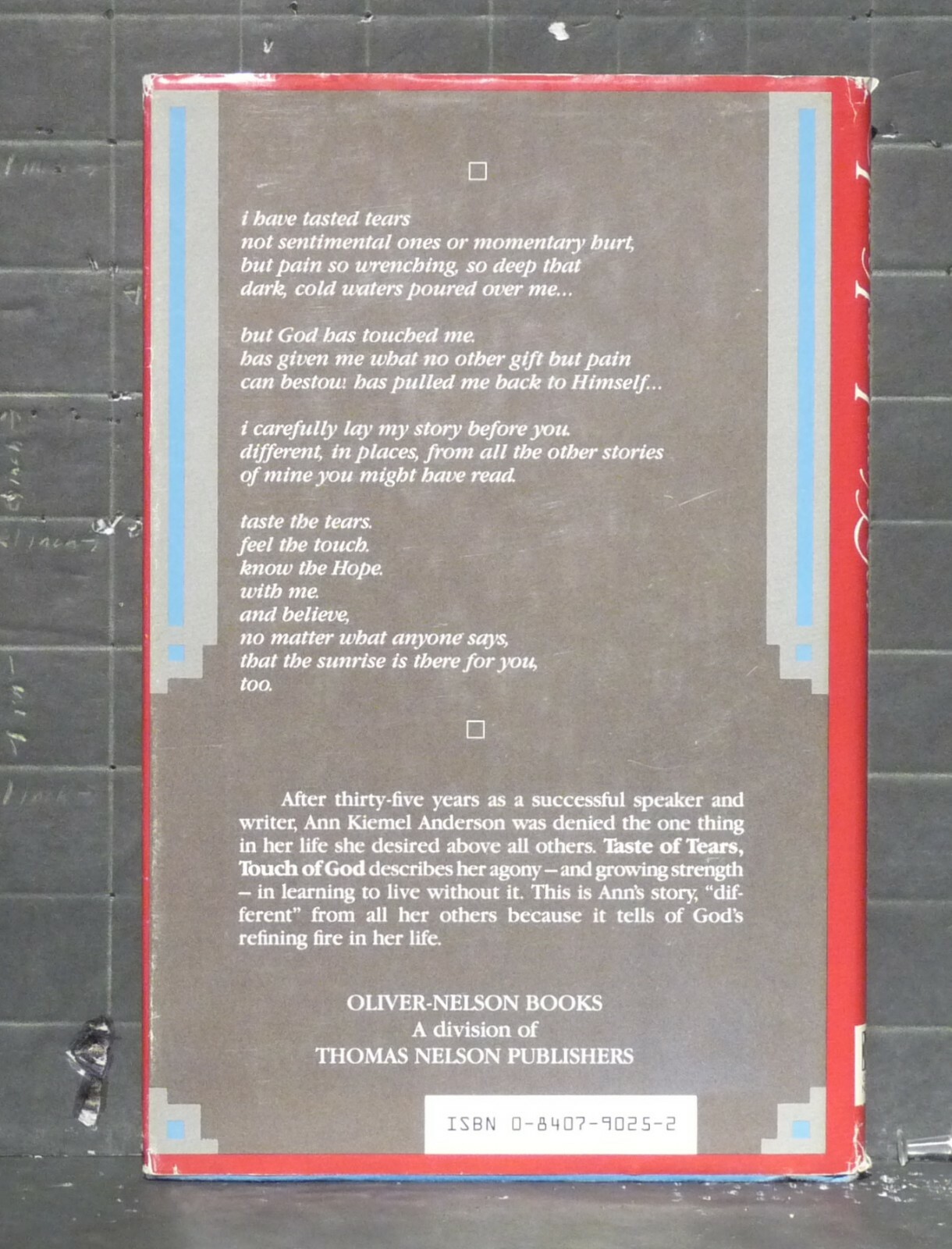 Taste of Tears, Touch of God : by Ann K. Anderson 1984 Paperback 1496