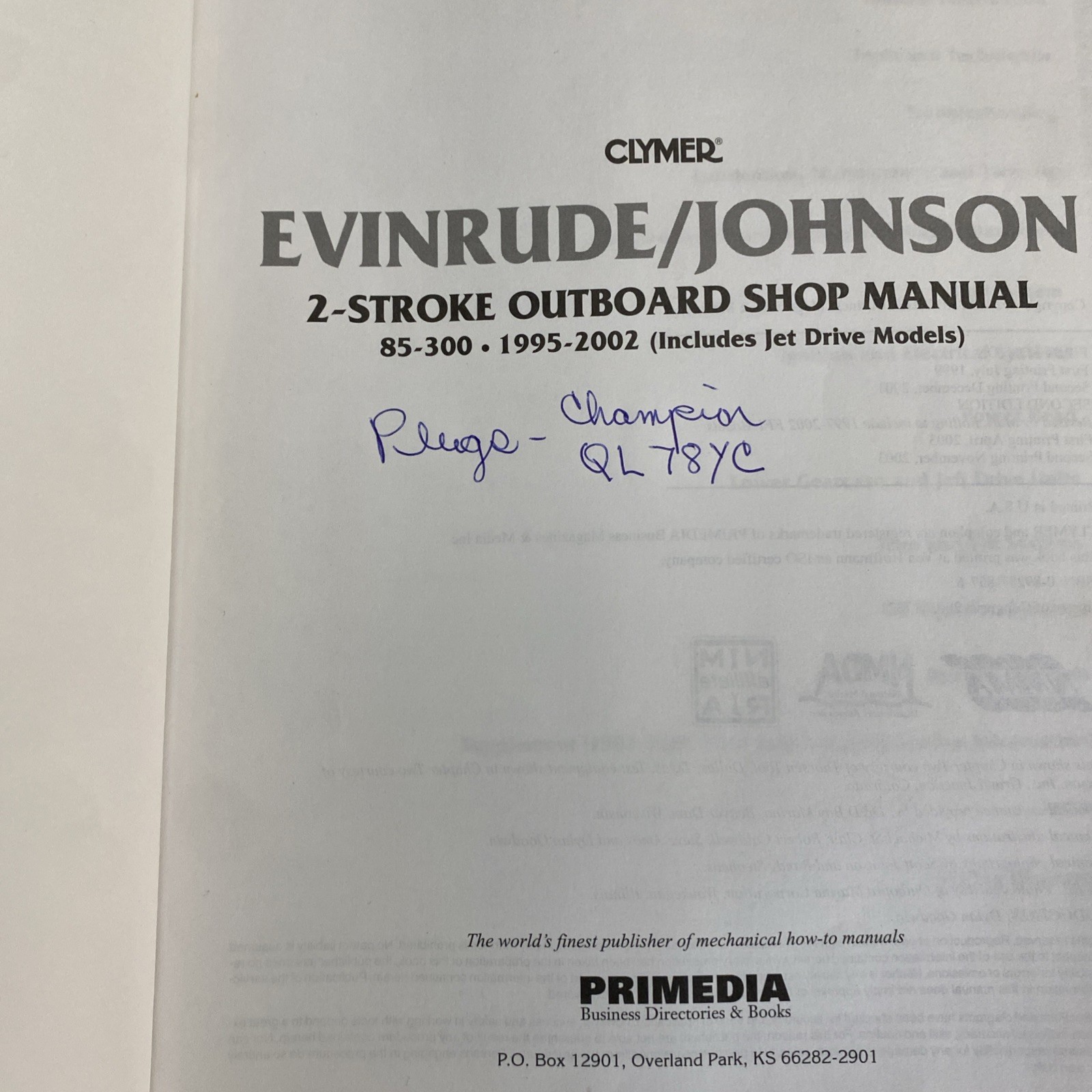 Evinrude/Johnson 2-Stroke Outboard Shop Manual 85-300 Hp . 1995-2002 + Jet model