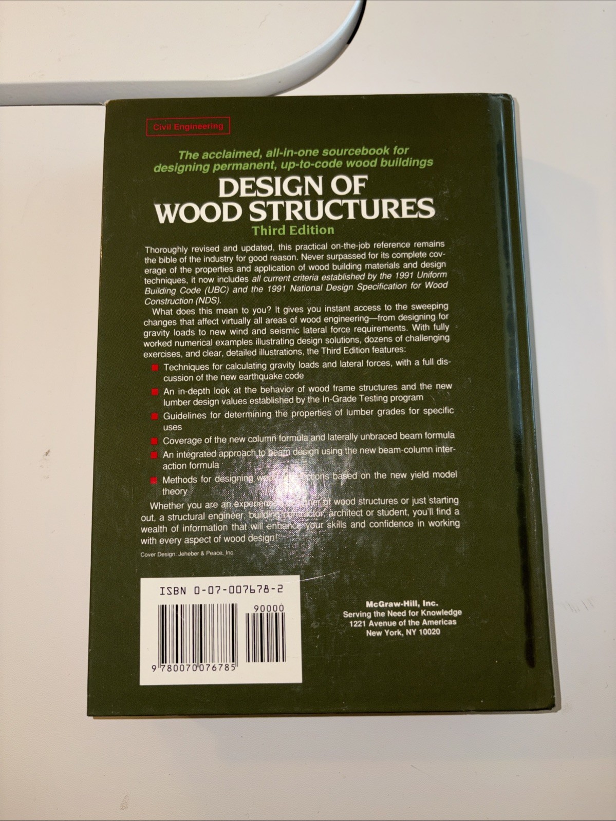 Design of Wood Structures – Hardcover By Breyer, Donald Excellent Condition