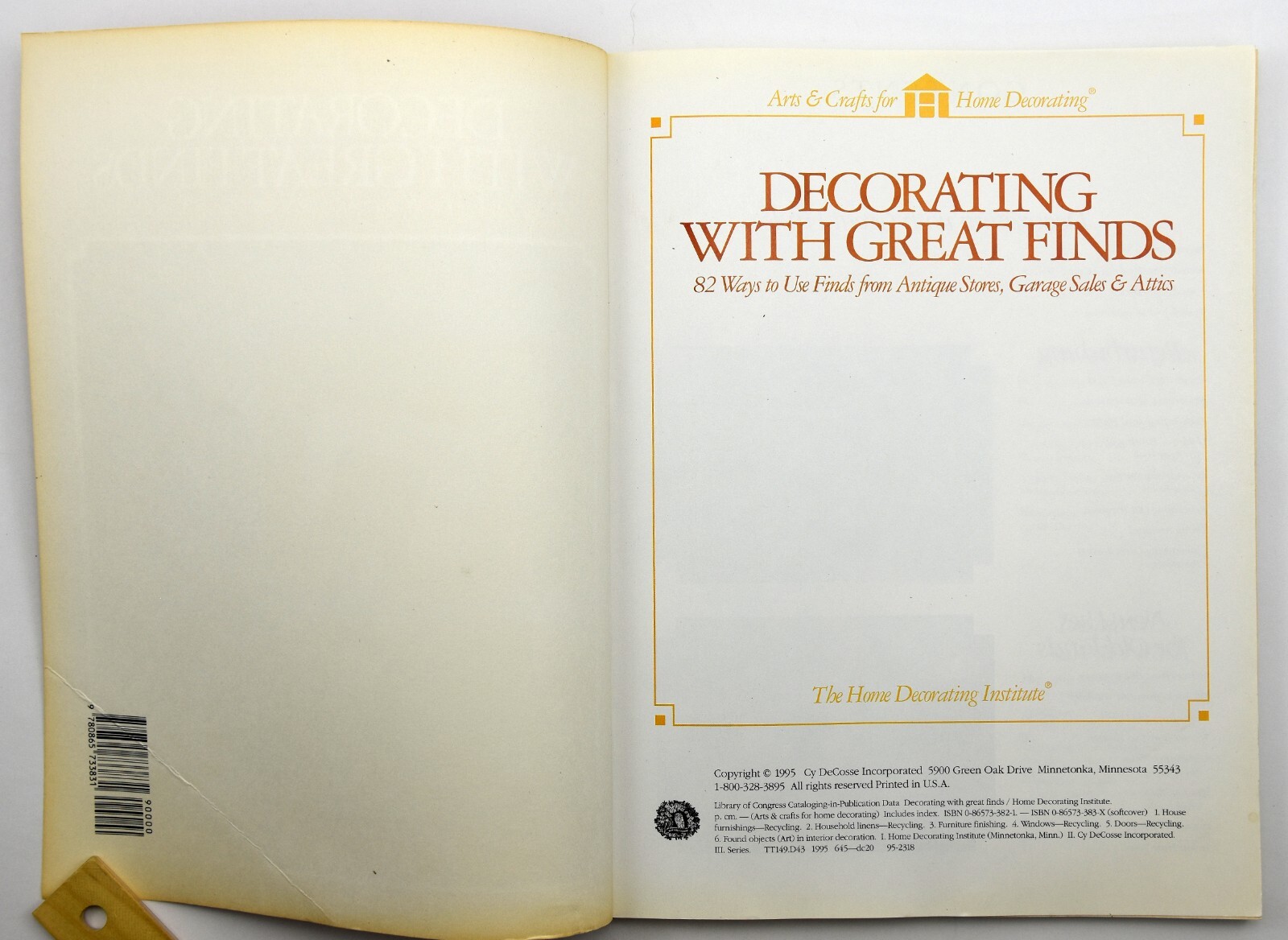 Decorating with Great Finds by Home Decorating Institute Paperback PB 1995