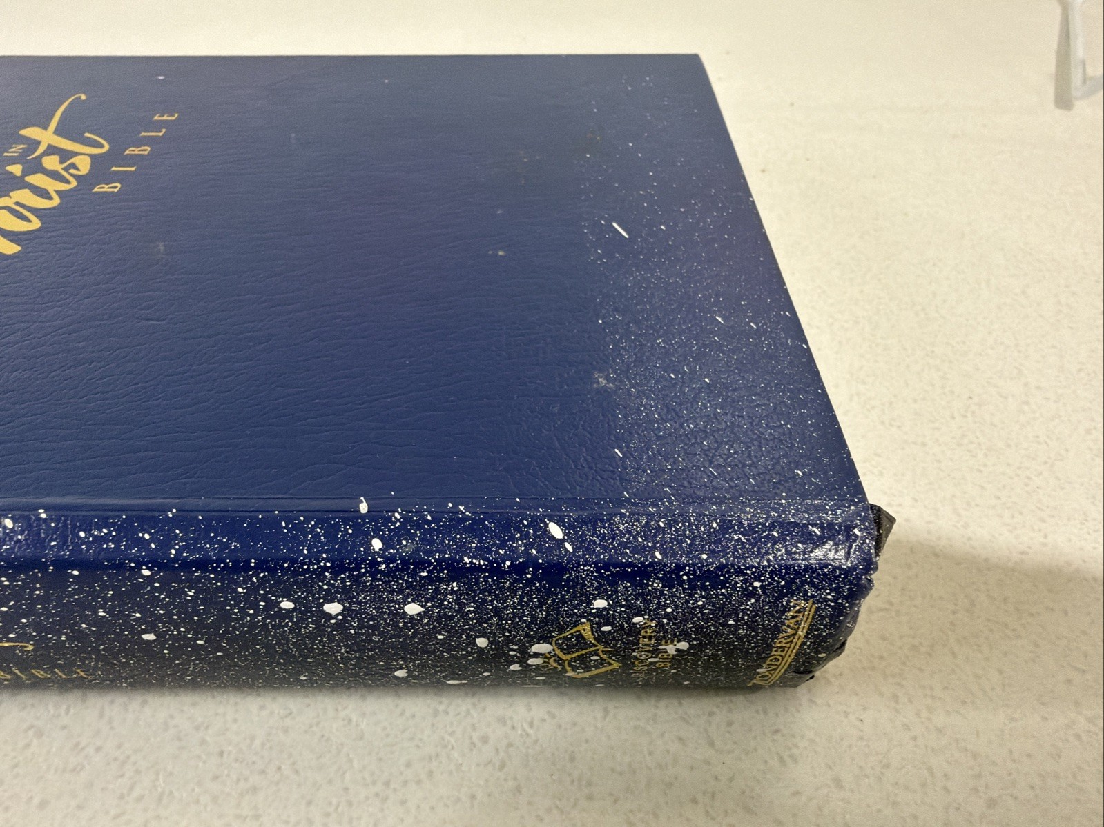 Freedom in Christ Bible by Zondervan Staff Blue 2001 Paint Splatter On Book