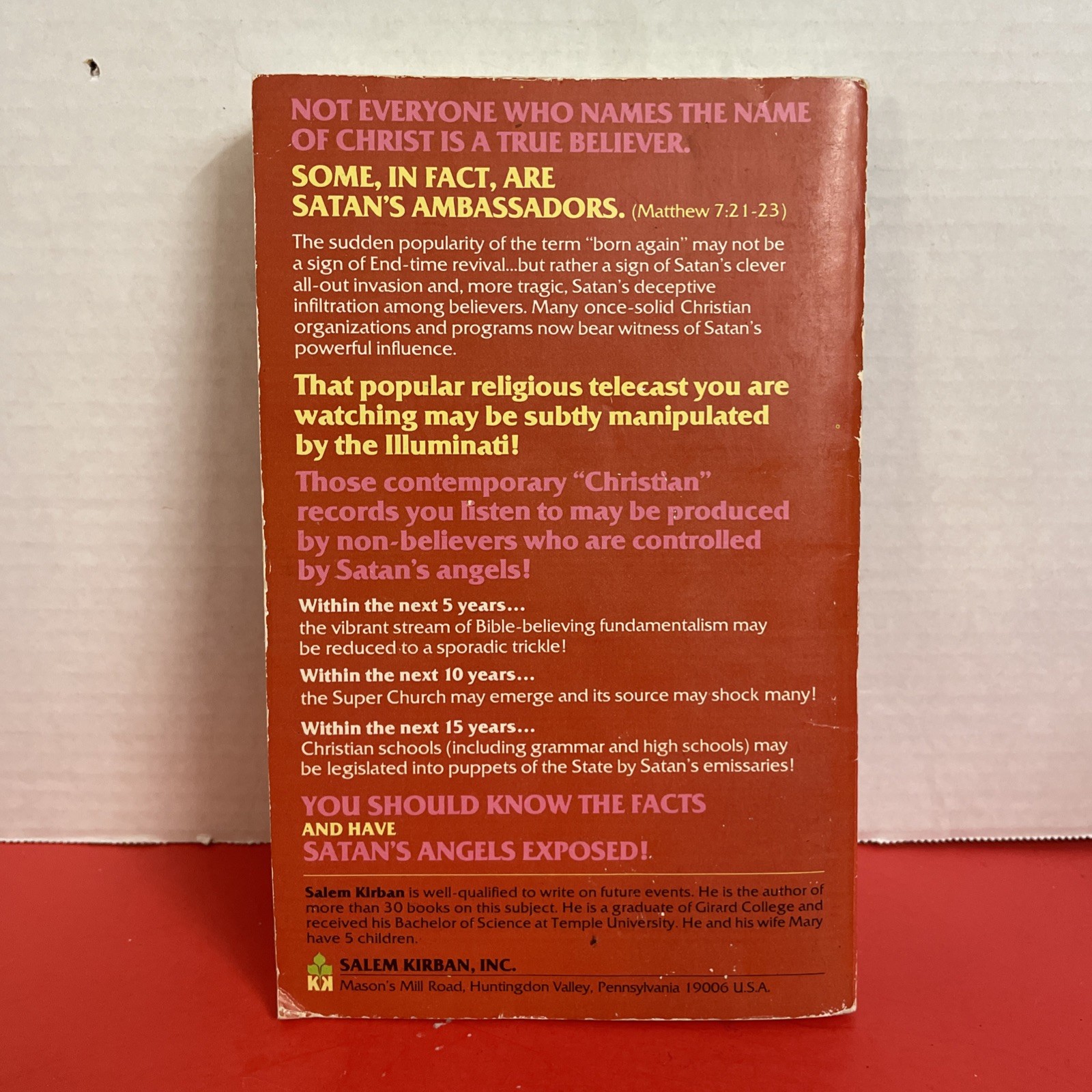 Vintage Satan Salem Kirban Satans Angels Exposed Illuminati Book Paperback