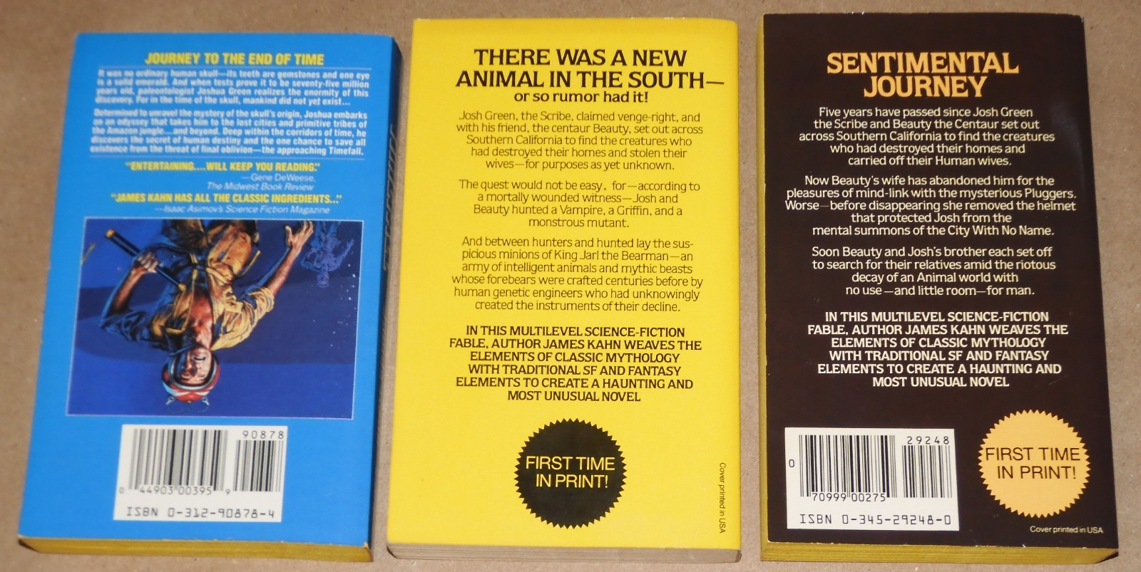 JAMES KAHN 1980s Lot 3 Sci-Fi Space Opera NEW WORLD TRILOGY: TIMEFALL + 2 VGC!