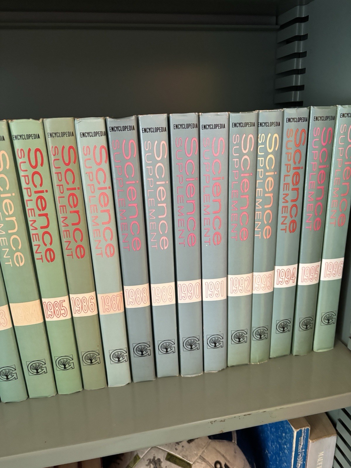 Vintage Grolier Encyclopedia Science Supplement Set – 1964 through 2004