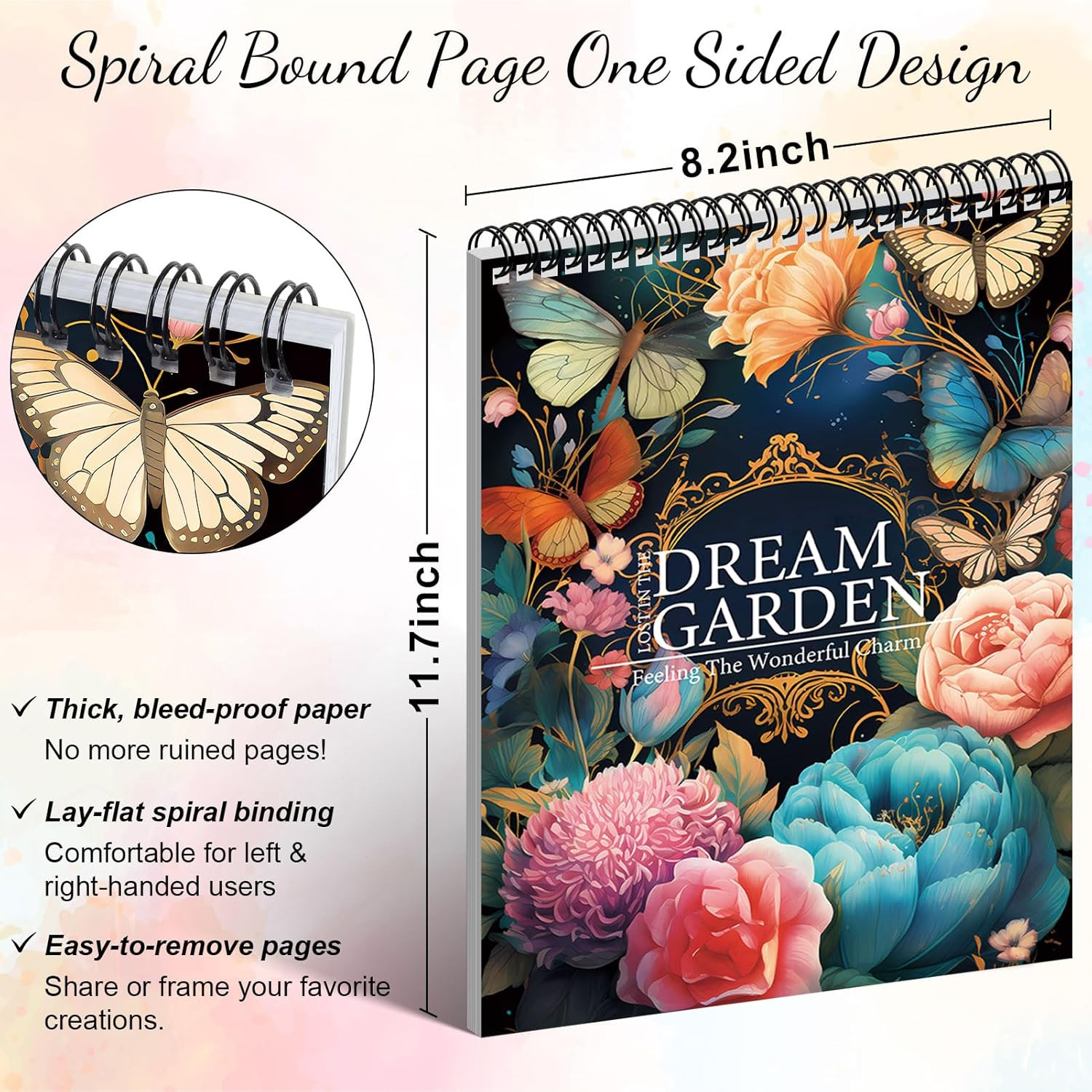 Adult Coloring Book for Women, Coloring Books for Adults Relaxation, Spiral Boun