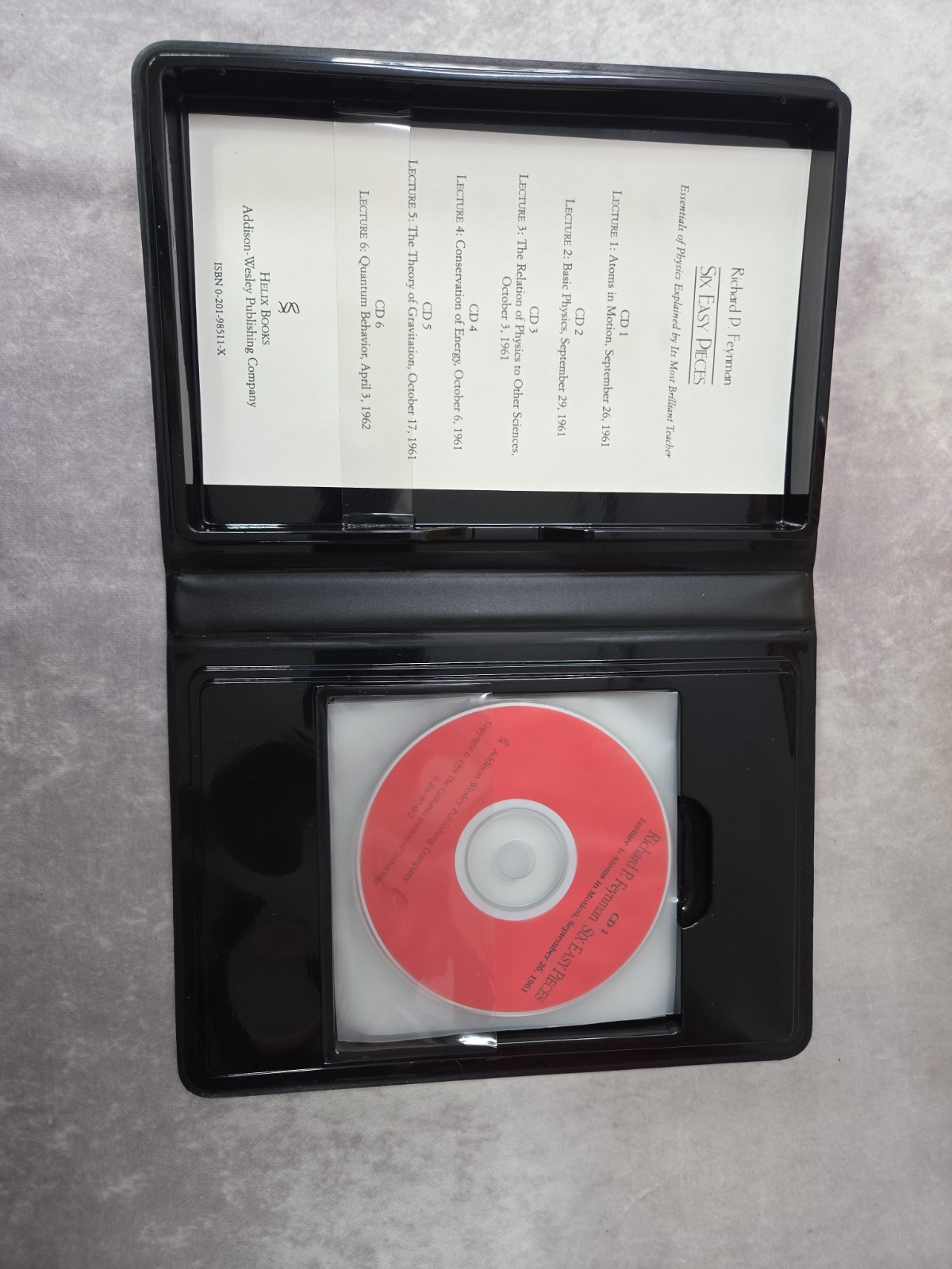 Six Easy Pieces by Richard P. Feynman 1995 Hardcover w/ 6 CDs