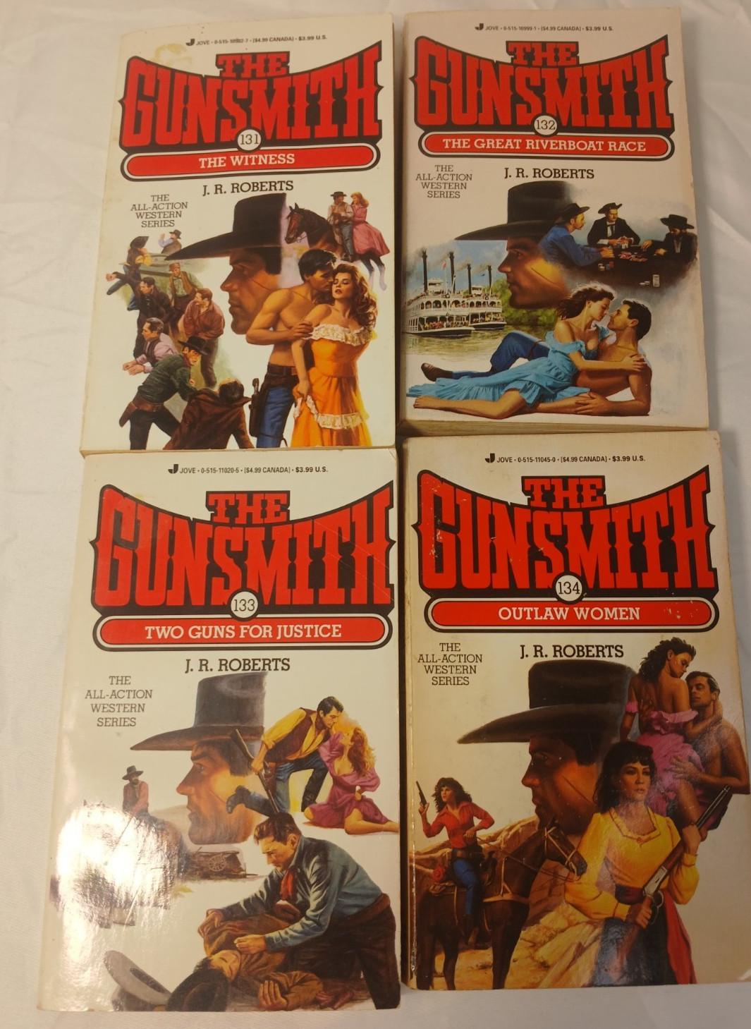 Lot of 13 The Gunsmith – J. R. Roberts – Books 131-134, 136, 138,0140-143, +3