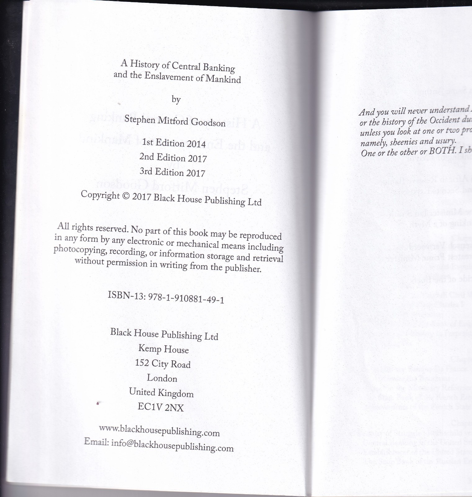 A History of Central Banking and the Enslavement of Mankind (2017, TPB)