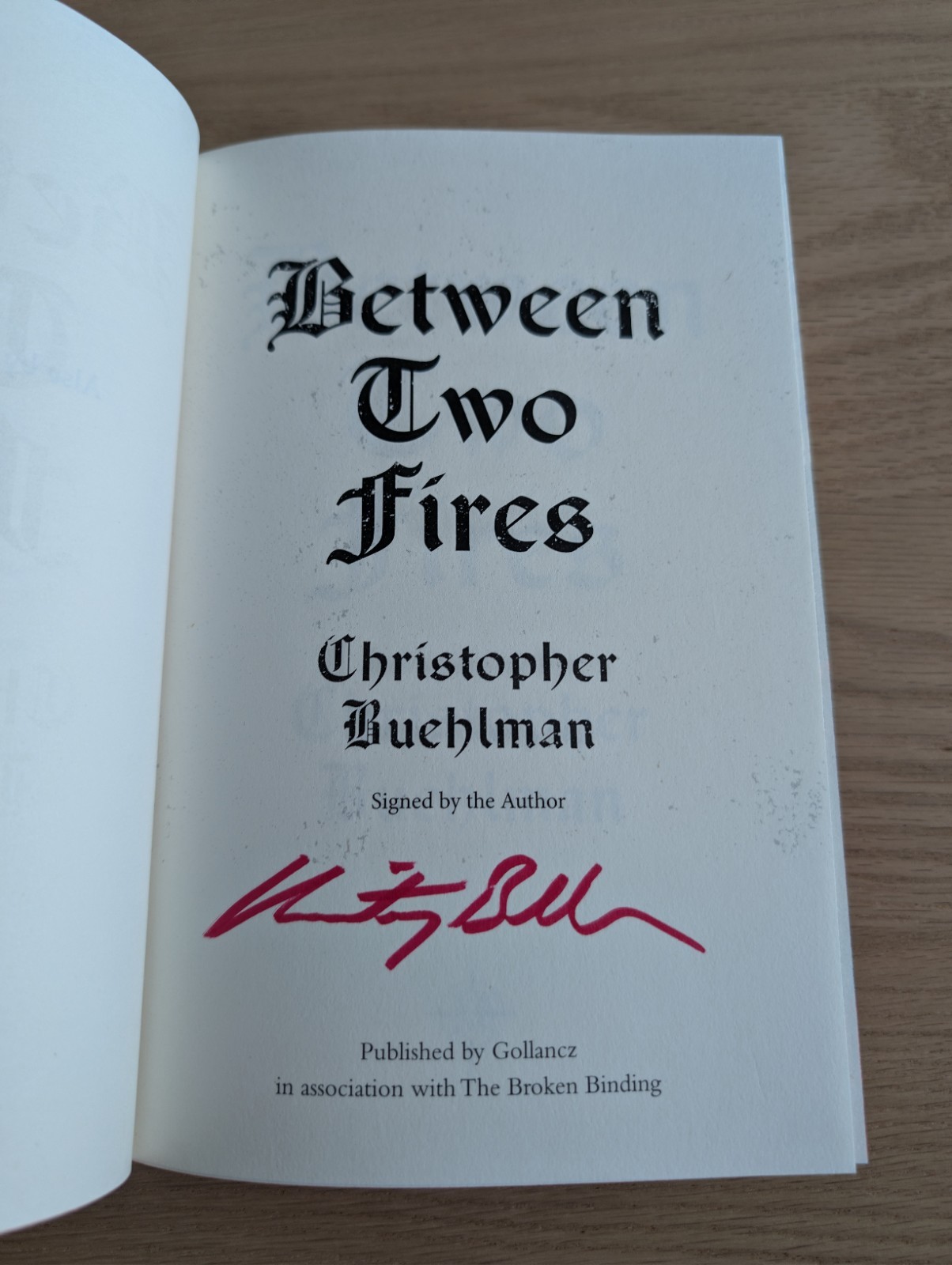 SIGNED 1st/1st Between Two Fires – Broken Binding Edition – Christopher Buehlman