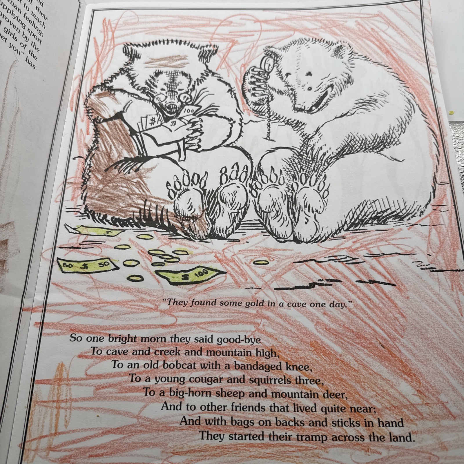 Roosevelt Bears Coloring Book 2000 14×11 3 Colored Pages 30 Pages Total