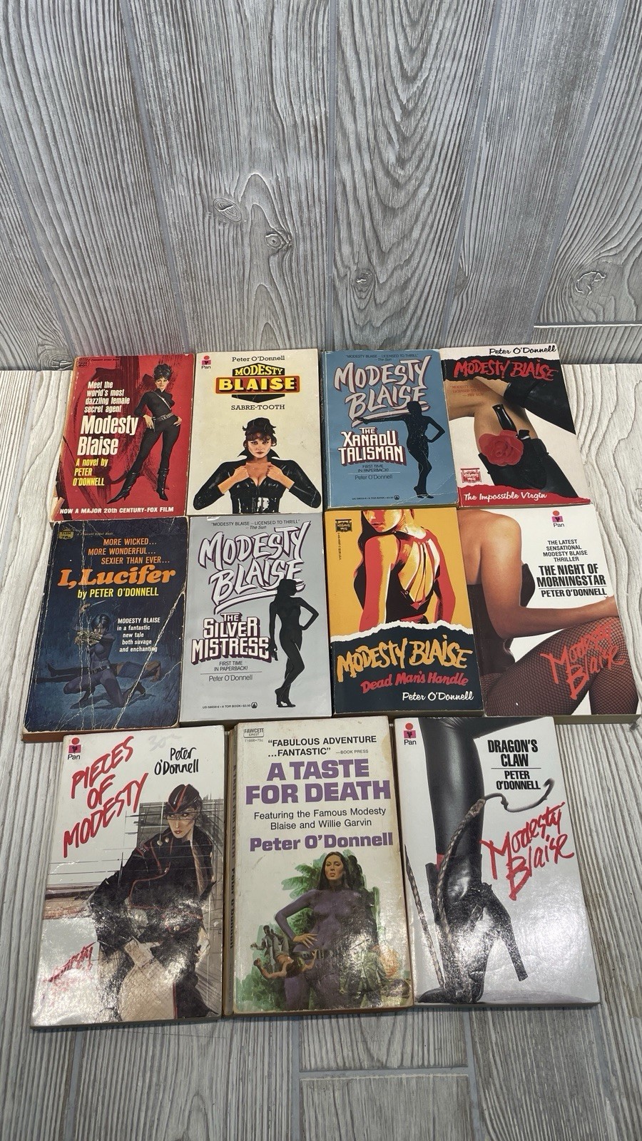 Modesty Blaise Paperback Lot of 11 Peter O’Donnell VTG 1960-80s Spy Espionage
