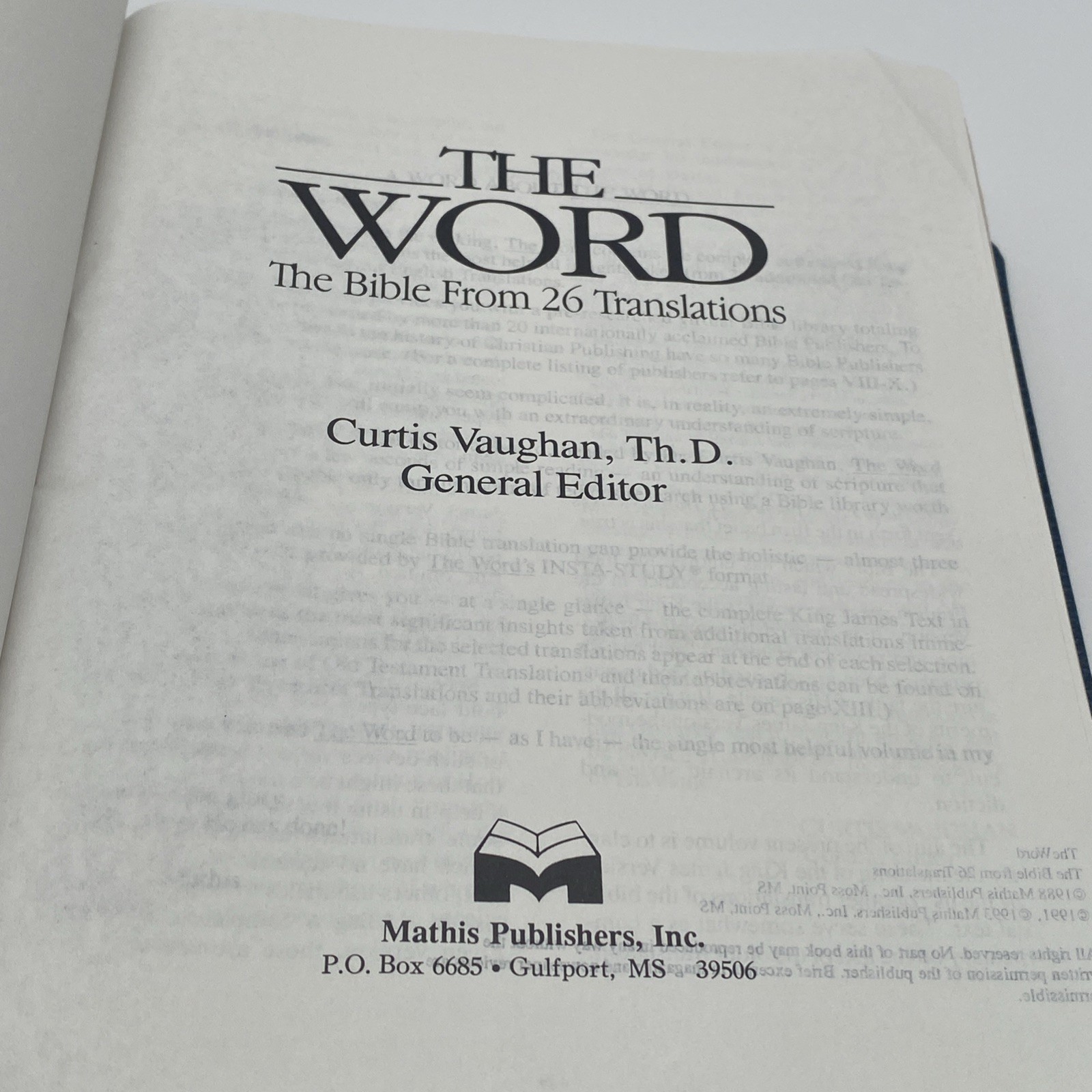 The Word Bible from 26 Translations Bonded Leather 1993 Mathis Publishers +Box