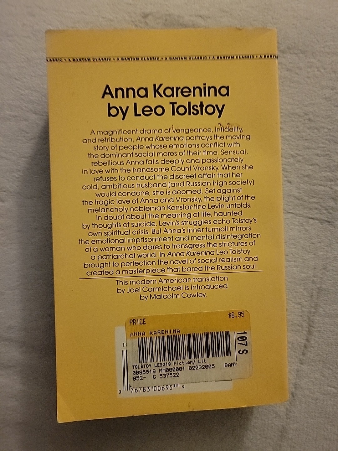 Anna Karenina by Leo Tolstoy 1981 Bantam Classic Paperback