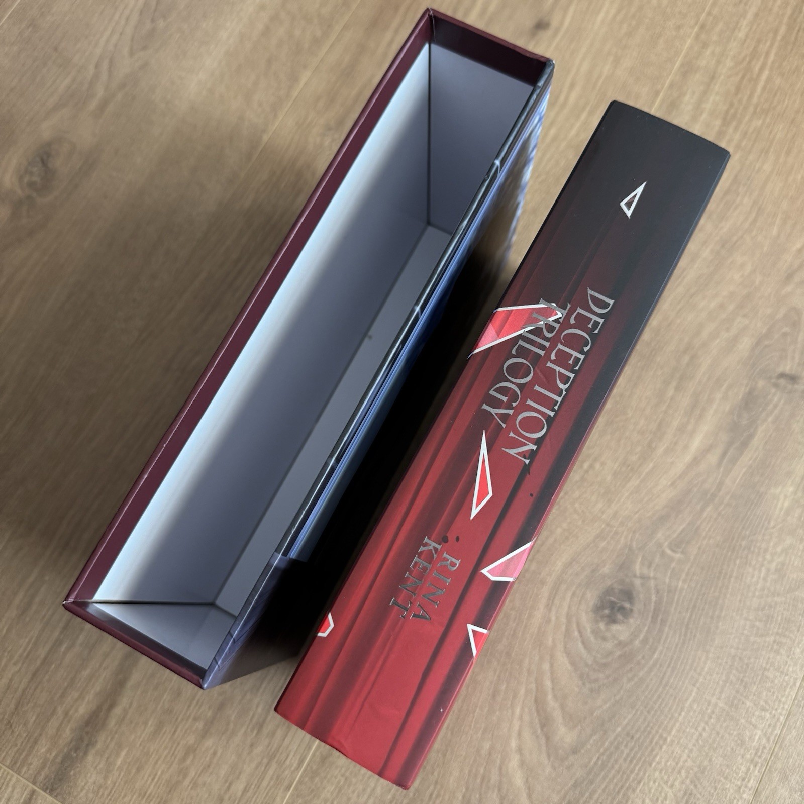 Books For Days Crate Rina Kent Deception Trilogy Hardcover & Case Red Edges