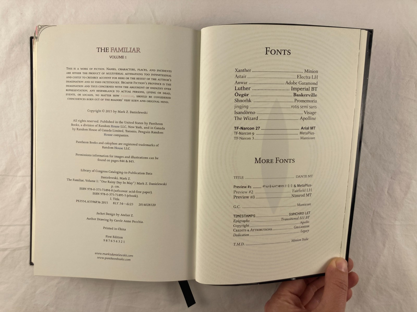 The Familiar Volume 1 One Rainy Day in May Mark Z. Danielewski 1st Ed. 1st Print