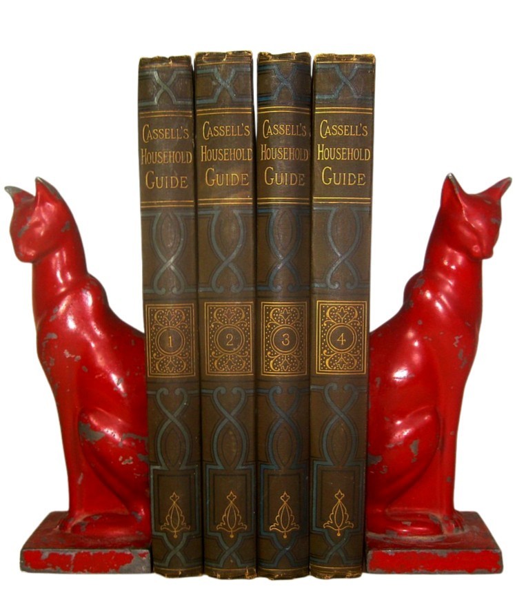 1880 Antique Cookbook Set Victorian House Home Guide Pastry Confectionery Crafts